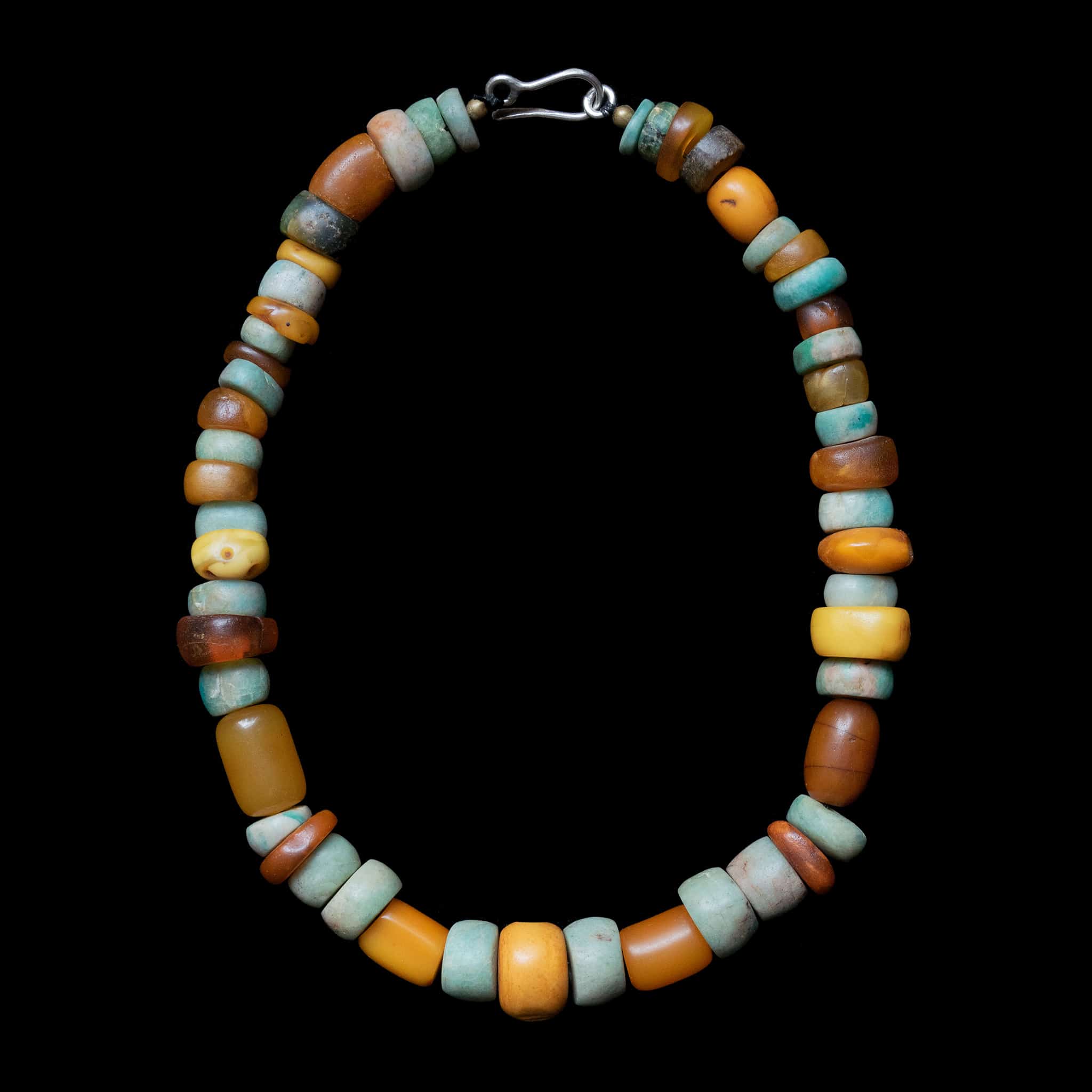 Genuine Amber and Amazonite Necklace | Vintage Ethnic Jewellery