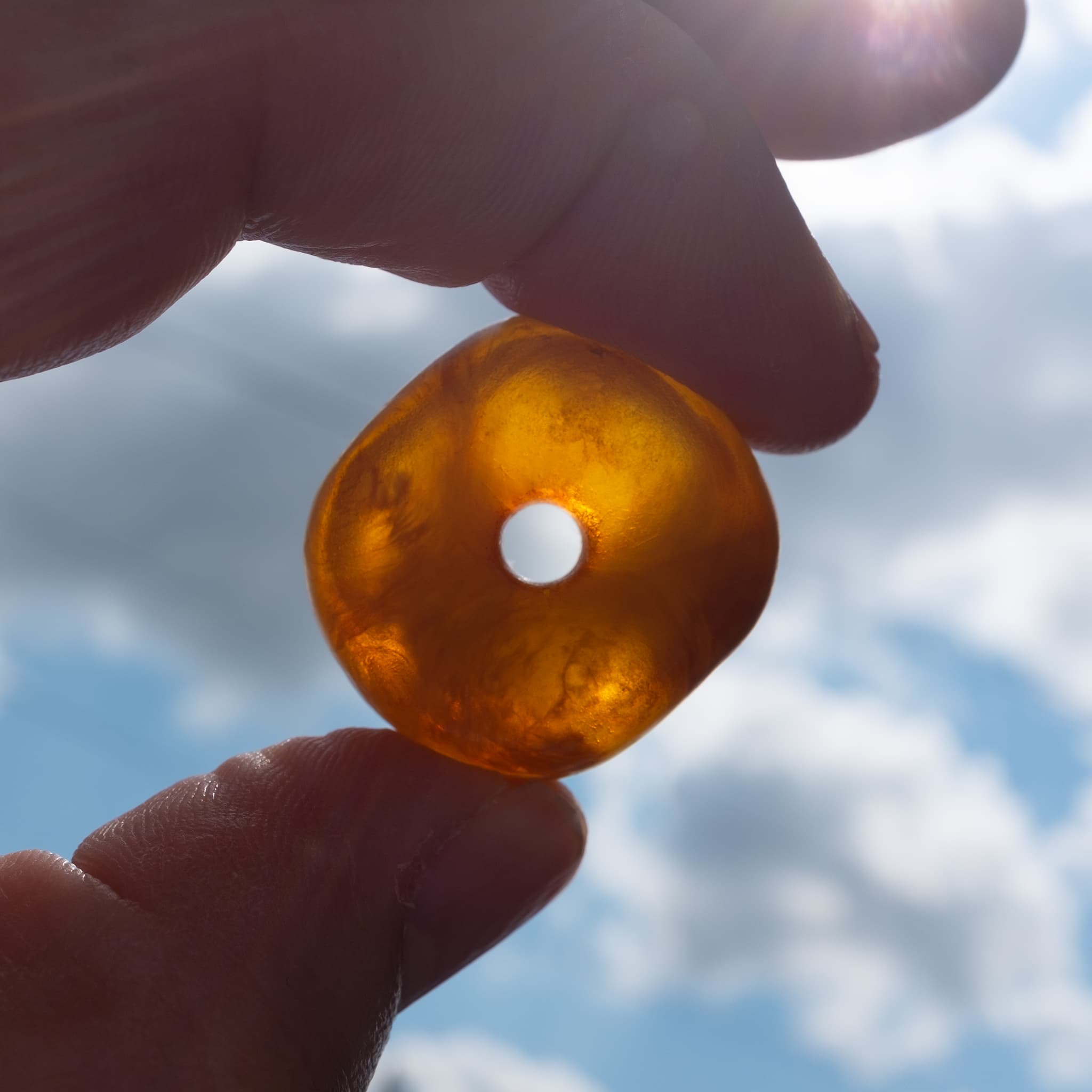 Genuine Antique Baltic Amber Bead | Vintage Ethnic Jewellery
