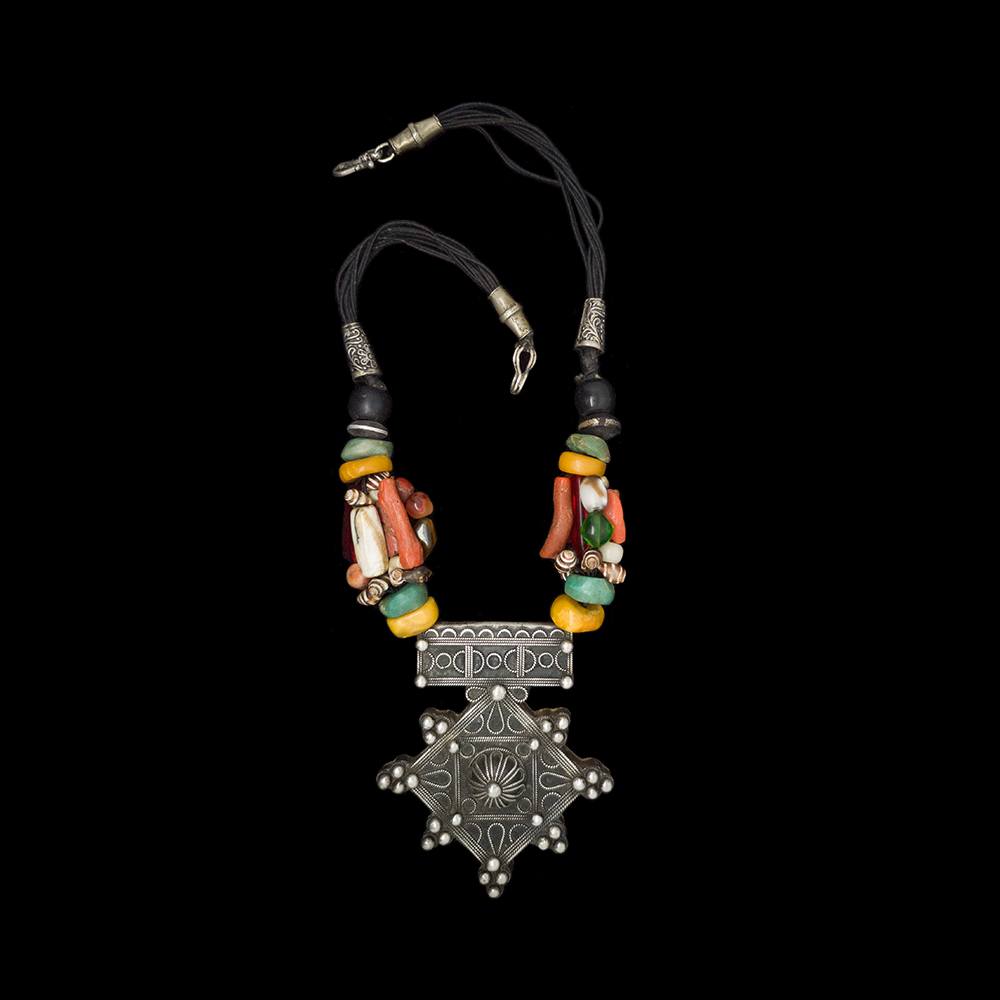 Berber Jewellery | Vintage Berber necklace with large Southern Cross