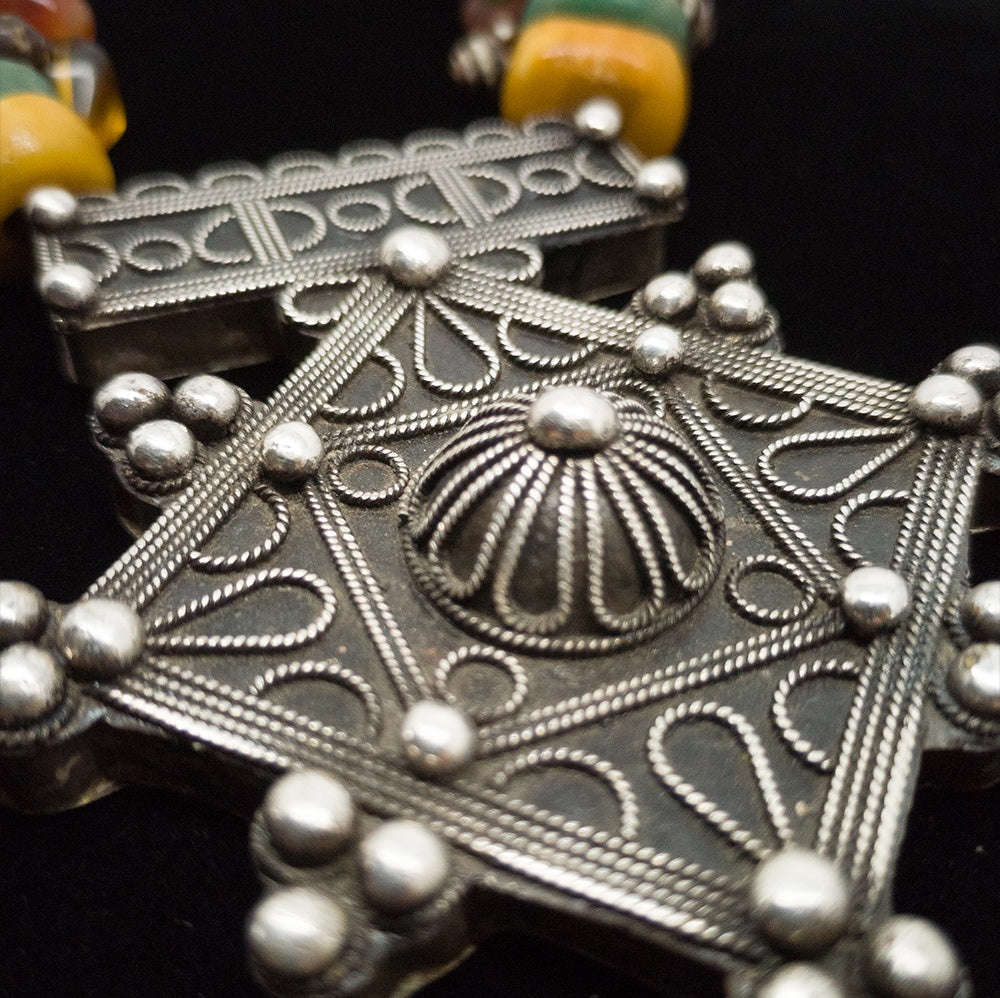 Berber Jewellery | Vintage Berber necklace with large Southern Cross