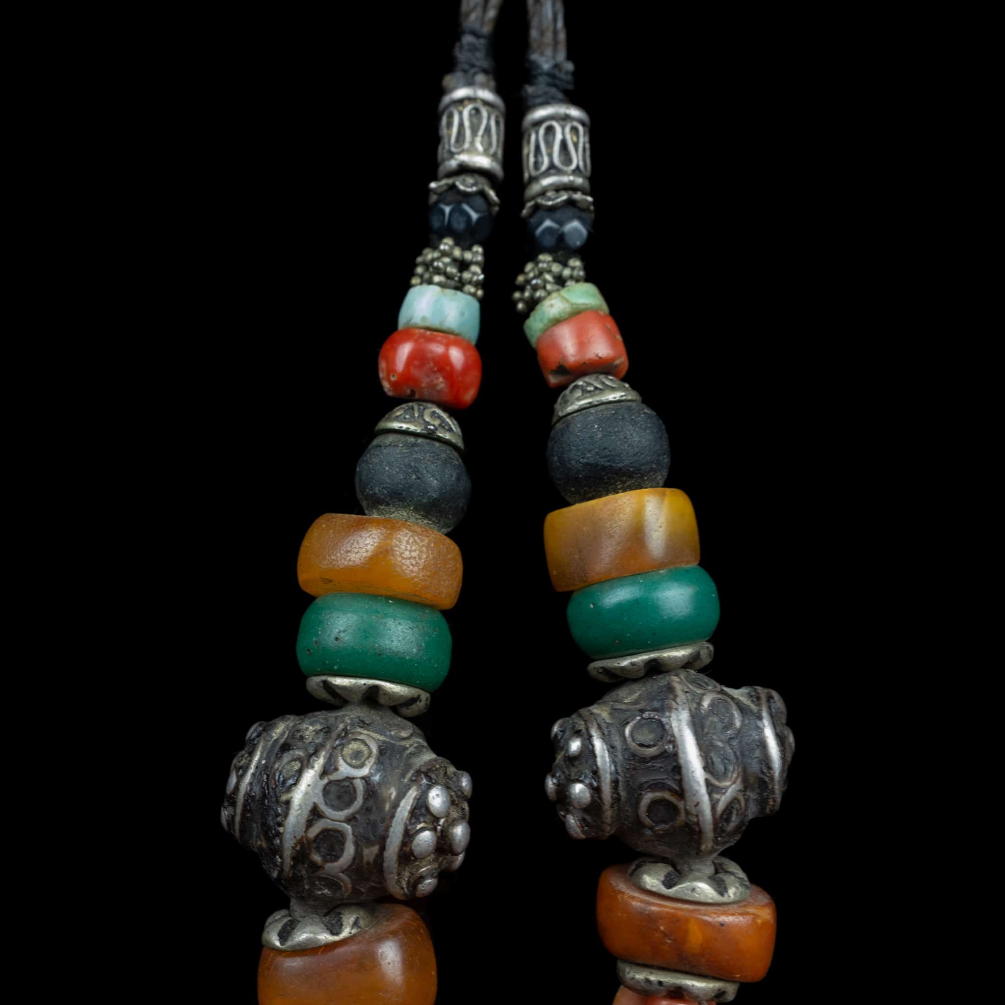 Vintage Berber Necklace with Coral& Amber | Vintage Ethnic Jewellery