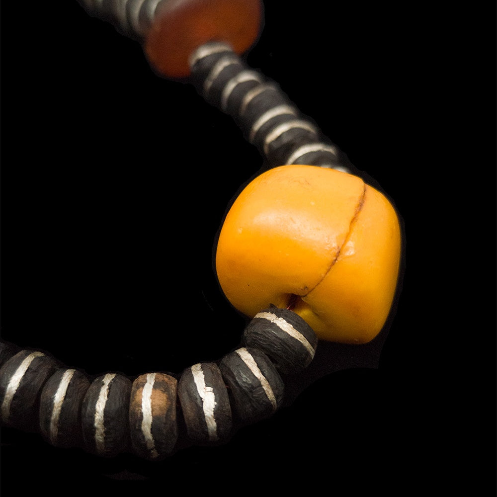 Old Natural Baltic Amber and Wood Necklace