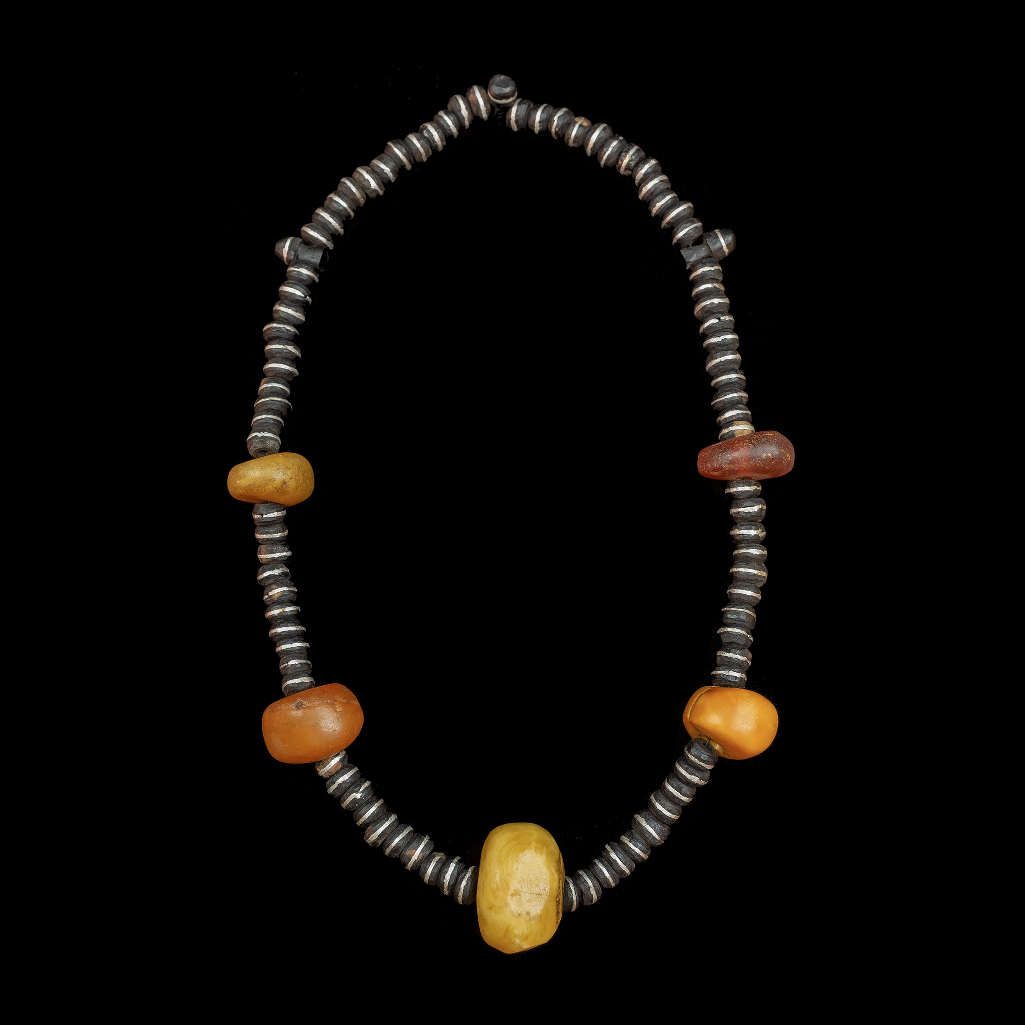 Old Natural Baltic Amber and Wood Necklace