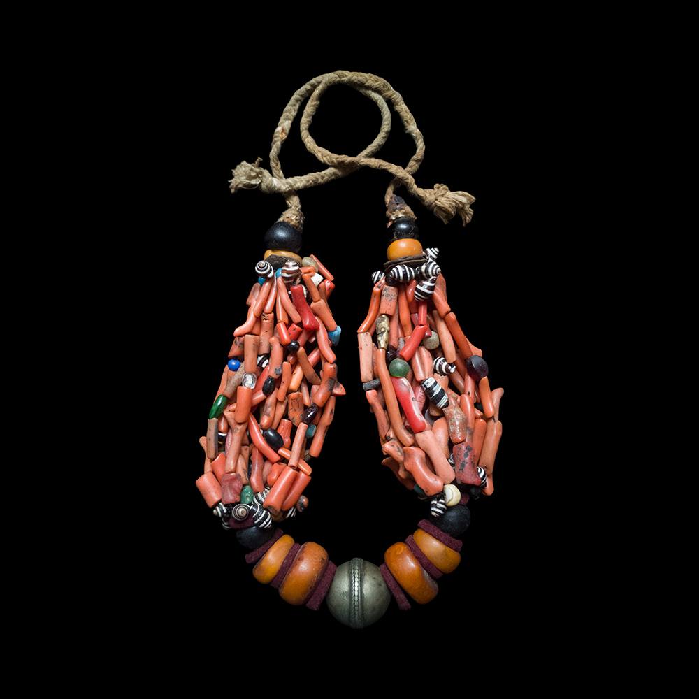 Berber Jewellery | Antique amber and coral necklace from Morocco amber and coral Berber necklace