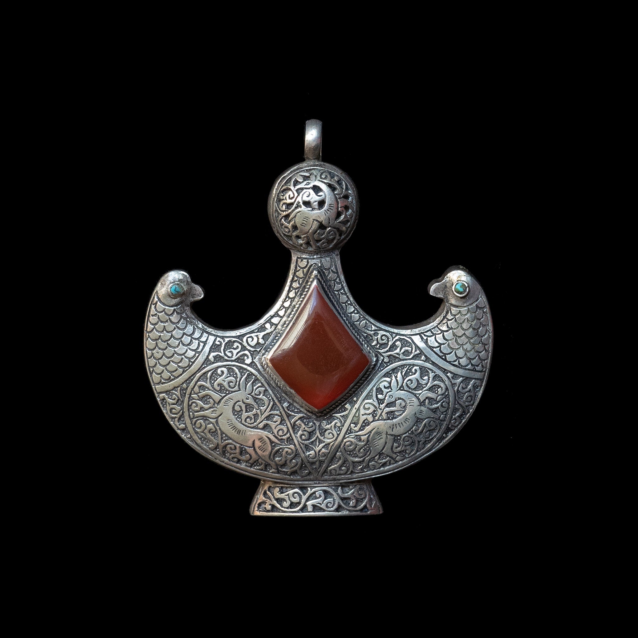 Sterling Silver Bird Pendant From Afghanistan | Vintage Ethnic Jewellery