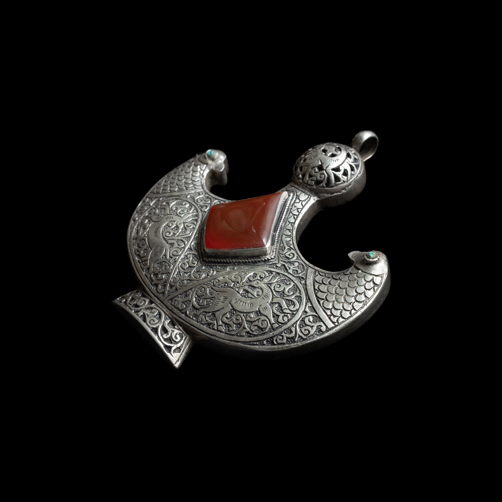 Sterling Silver Bird Pendant From Afghanistan | Vintage Ethnic Jewellery