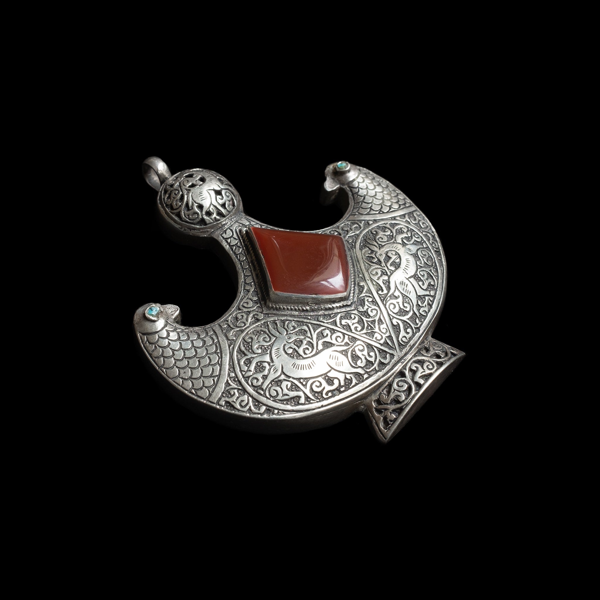 Sterling Silver Bird Pendant From Afghanistan | Vintage Ethnic Jewellery