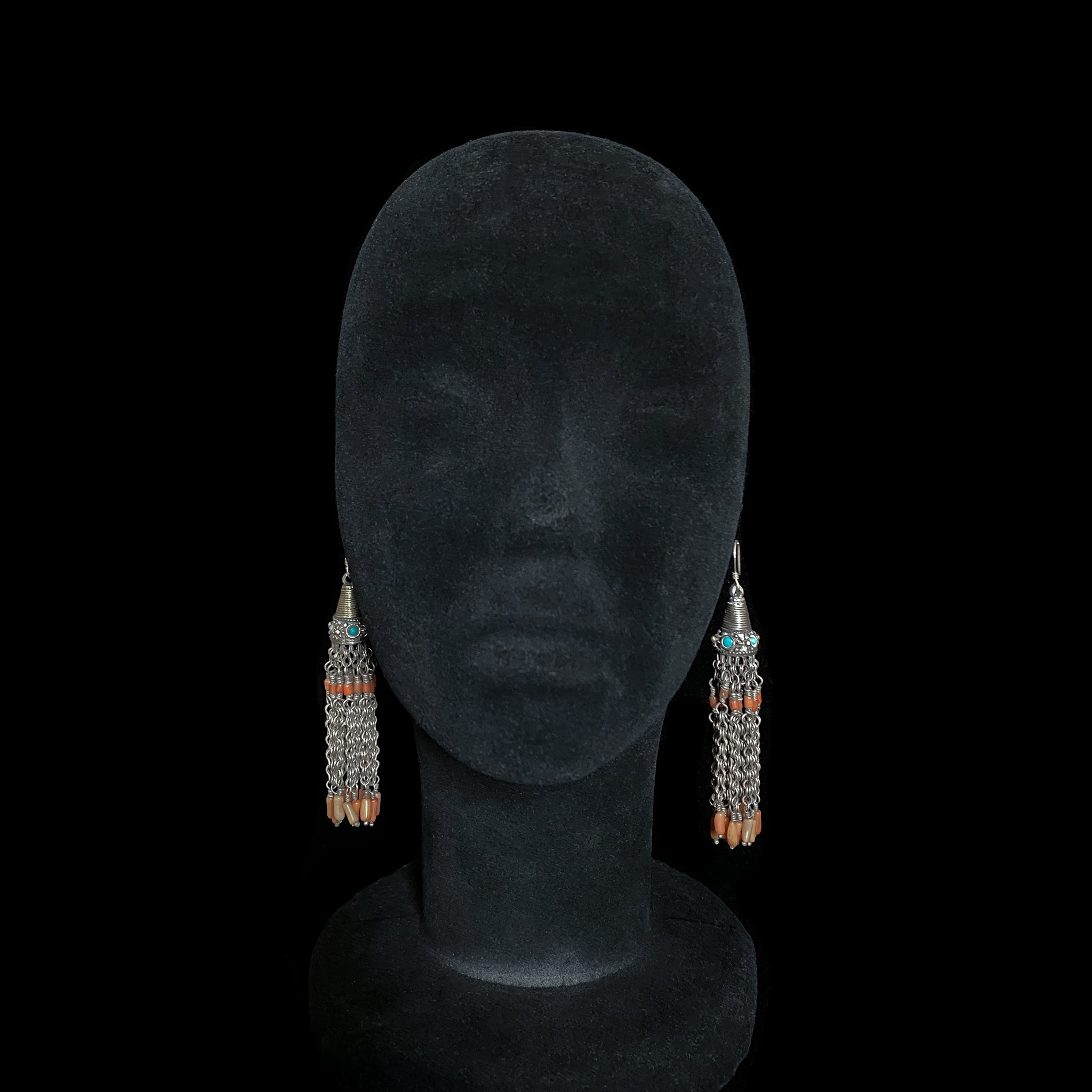 Rare Antique Silver earrings from Bukhara, Uzbekistan