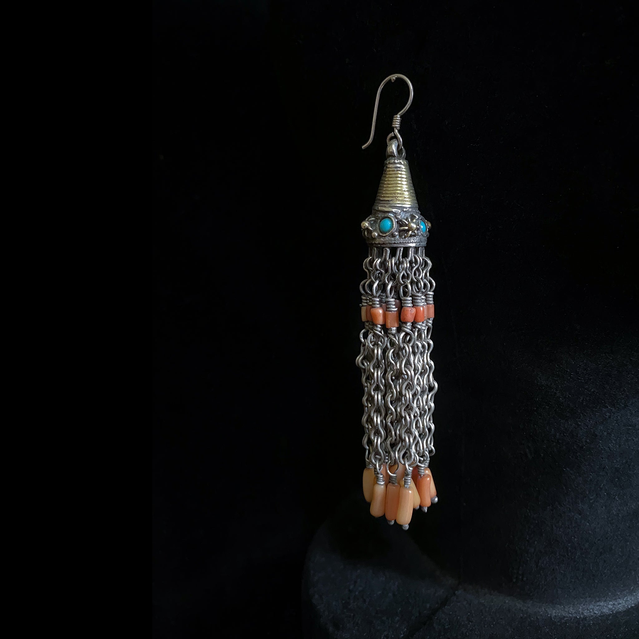 Rare Antique Silver earrings from Bukhara, Uzbekistan