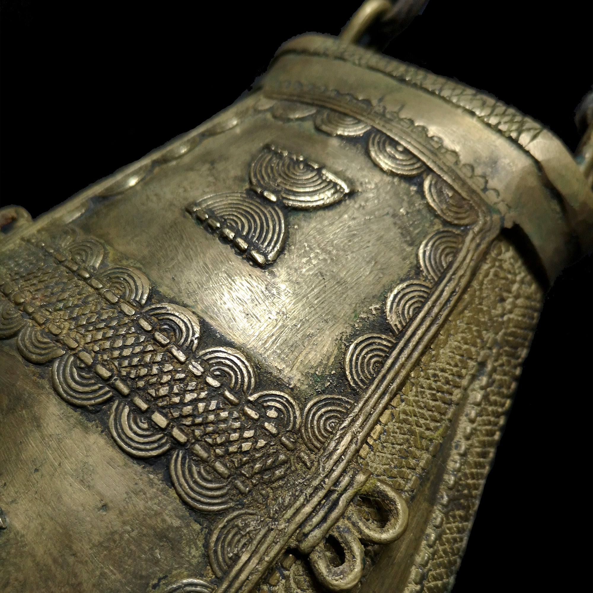 Bamum Bronze Tobacco Pouch from Cameroon | Vintage Ethnic Jewellery