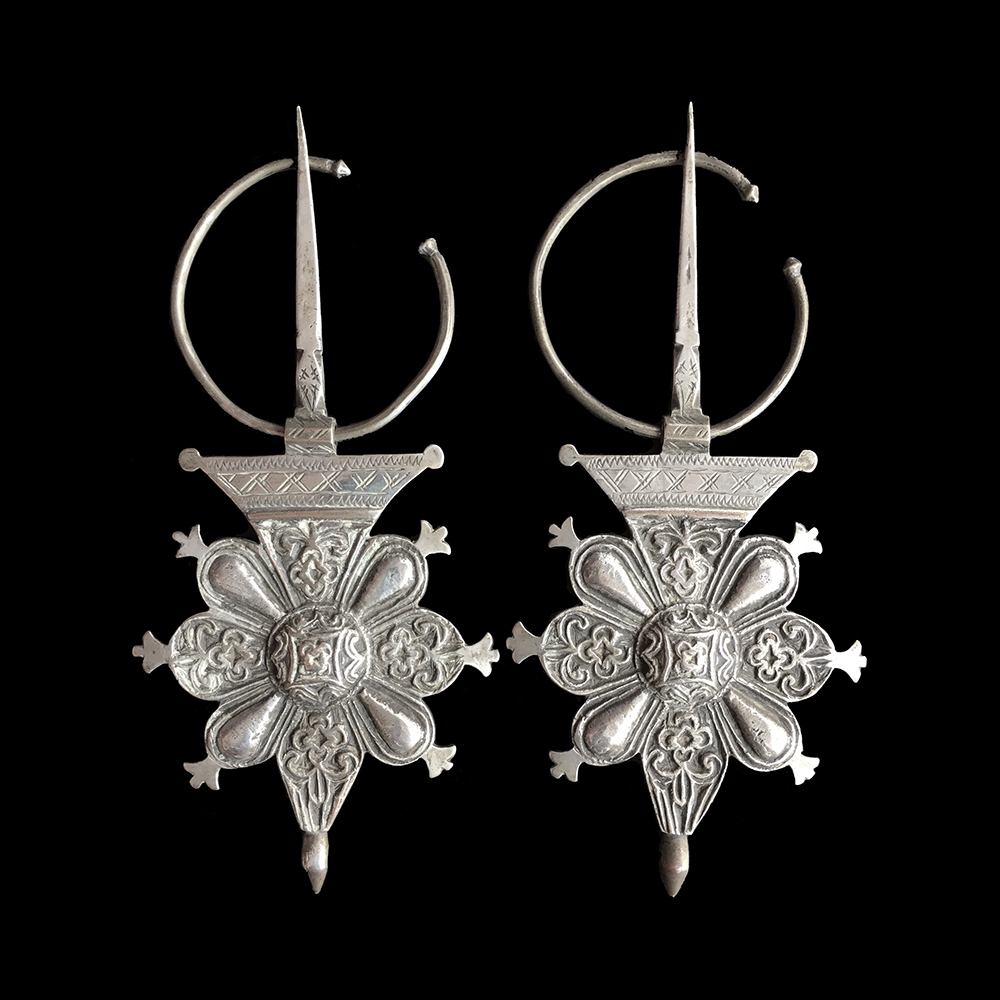 Pair of vintage fibulae from the Souss valley, Morocco