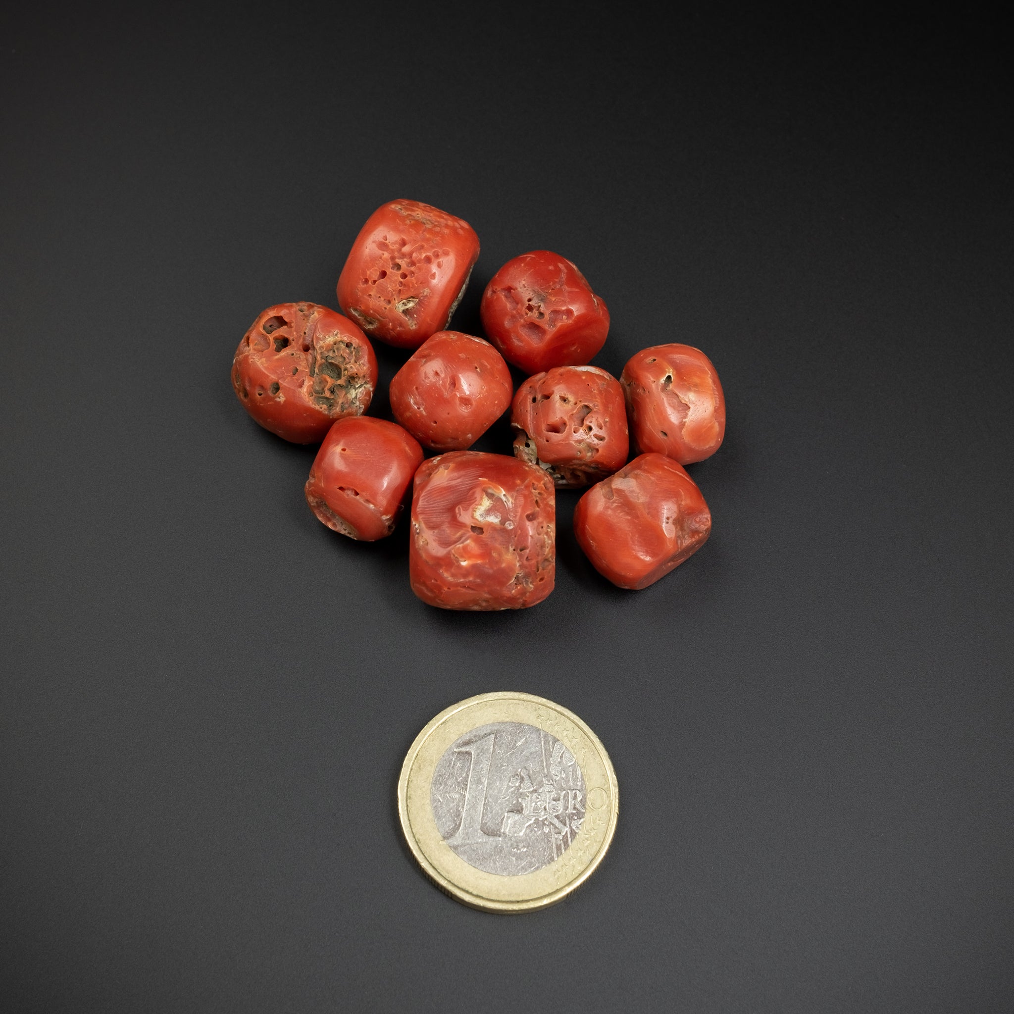 Old Large Mediterranean Coral Beads – 34.8g