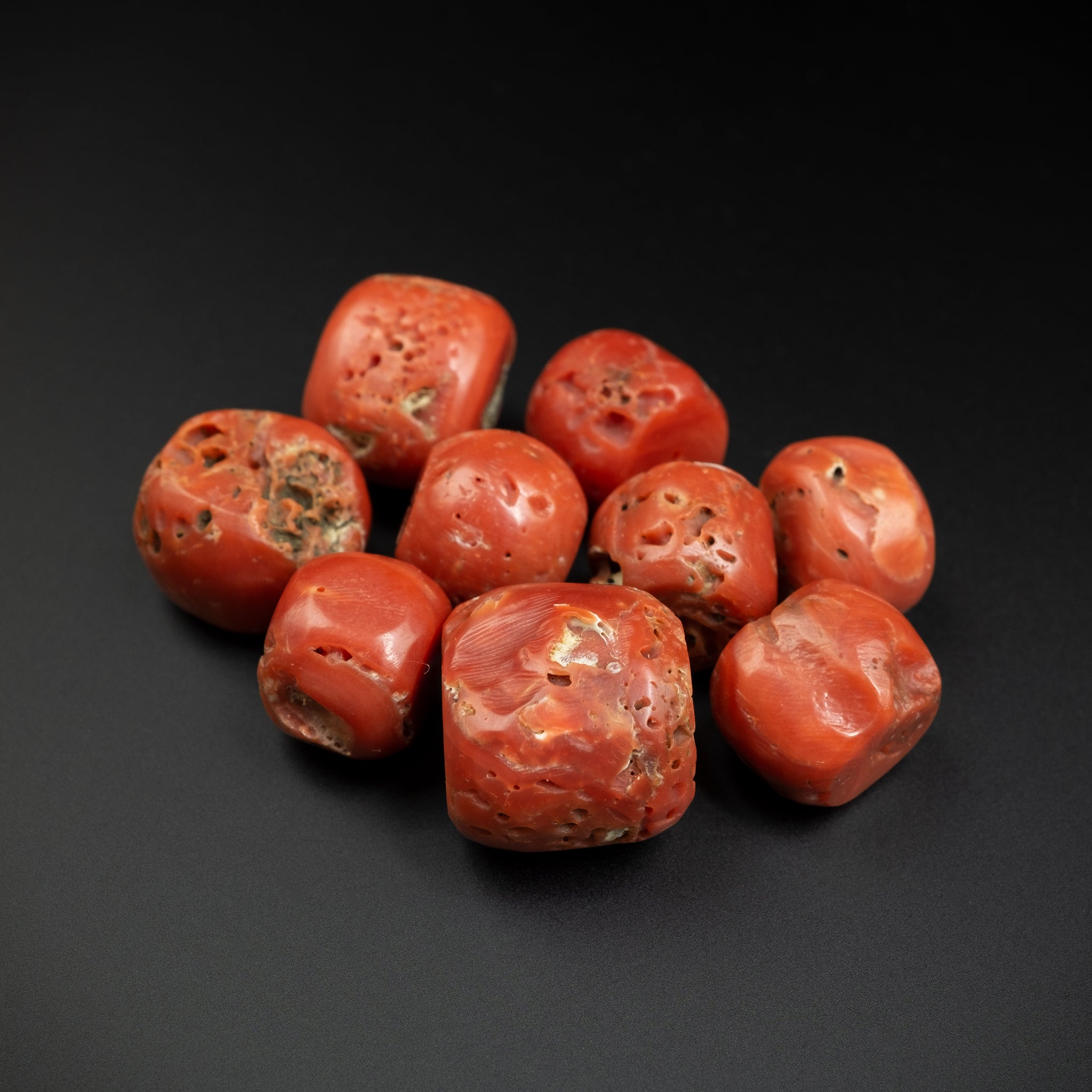 Old Large Mediterranean Coral Beads – 34.8g