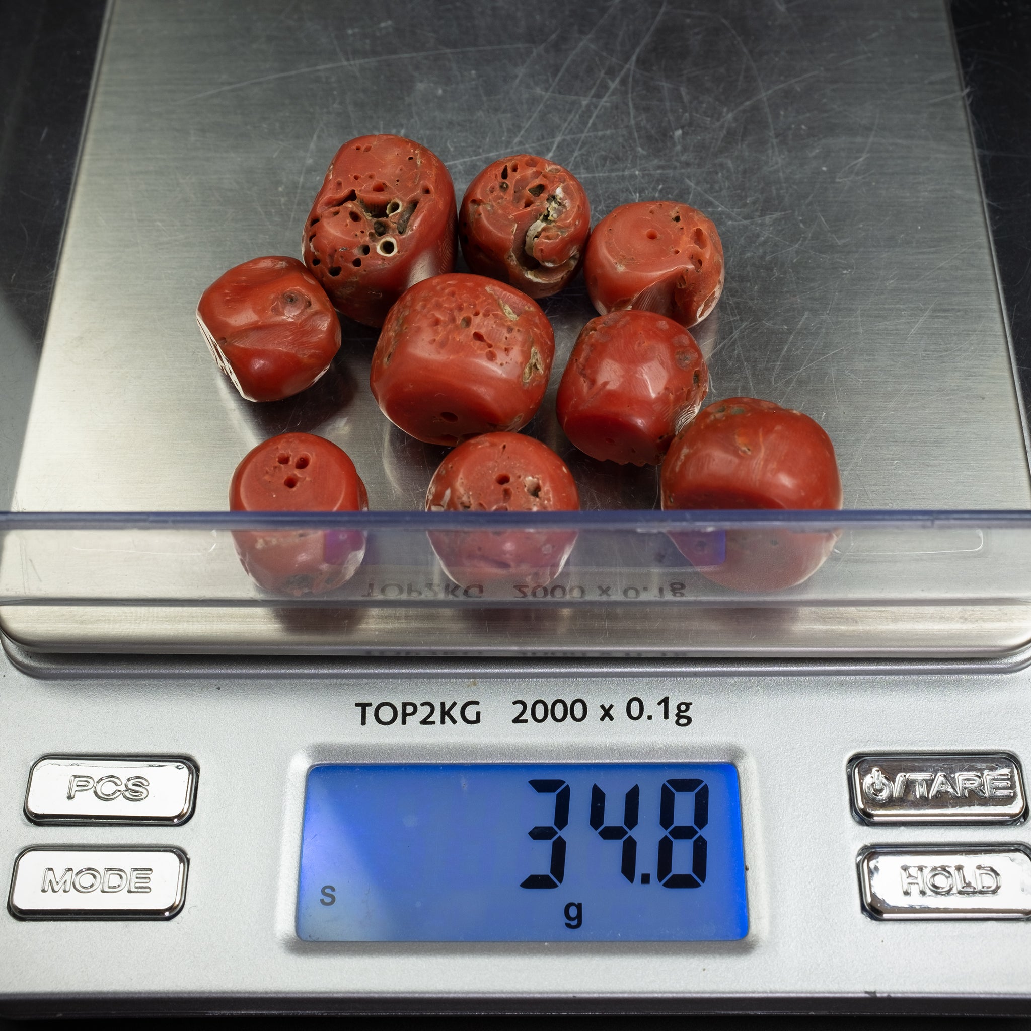Old Large Mediterranean Coral Beads – 34.8 g