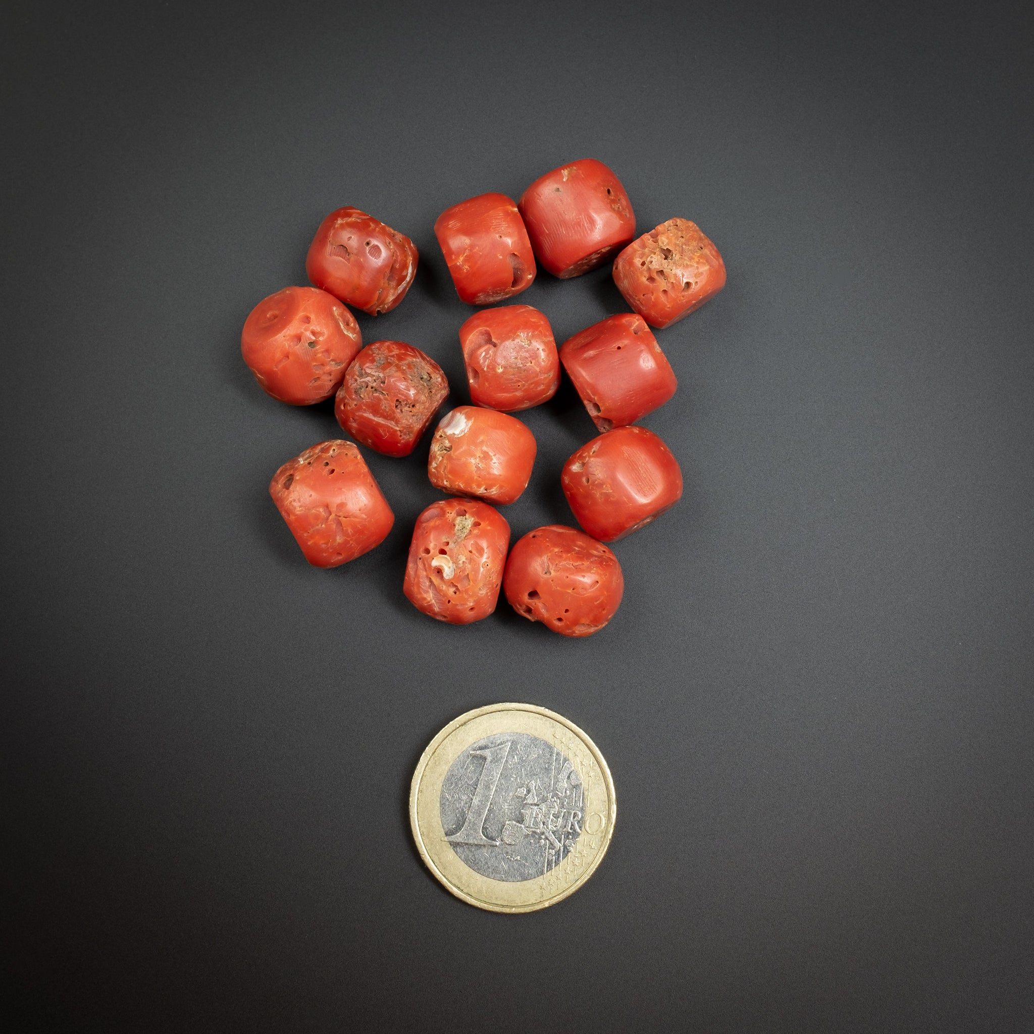 Old Large Mediterranean Coral Beads – 32.3g