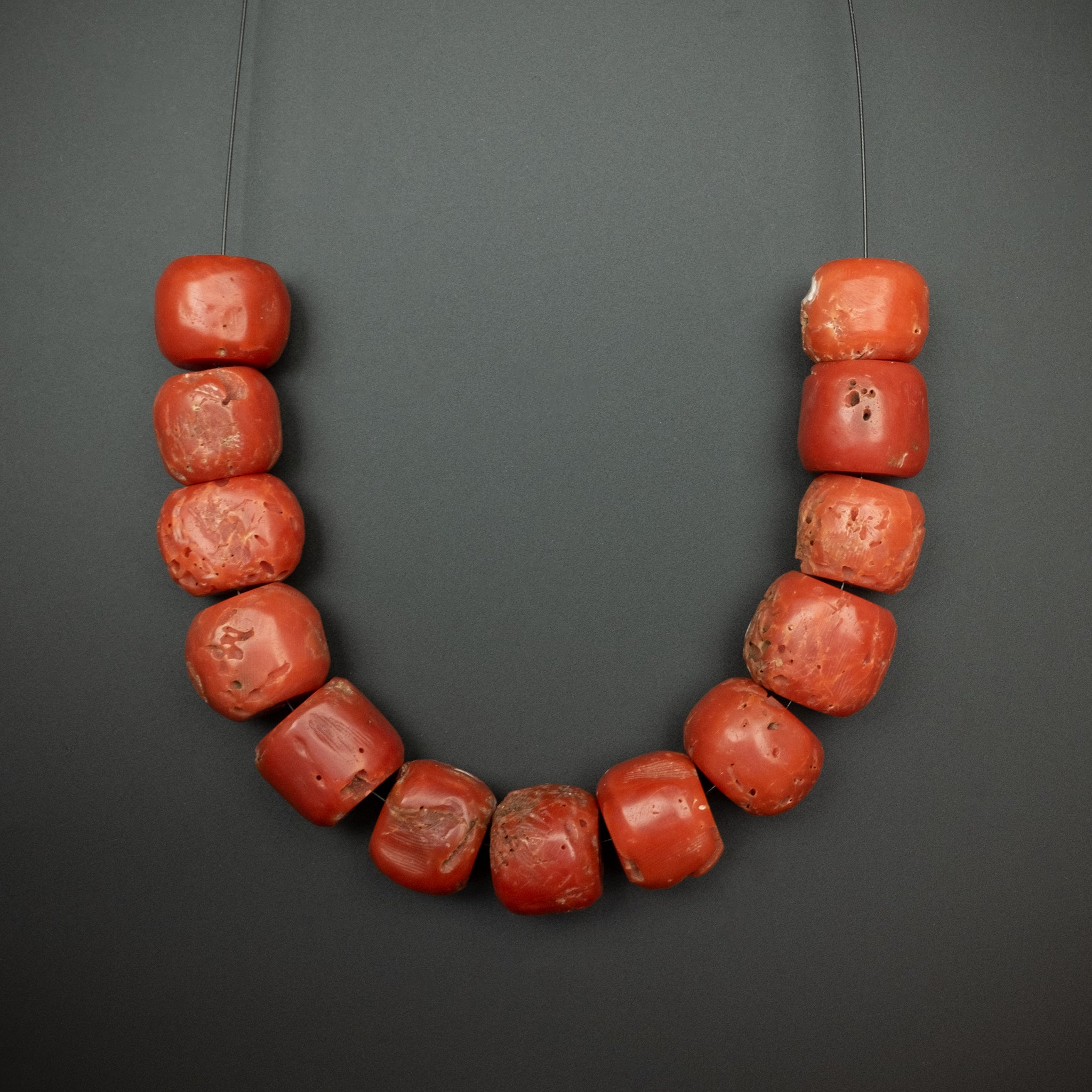 Old Large Mediterranean Coral Beads, Antique Coral Beads – 32.3 g - 珊瑚