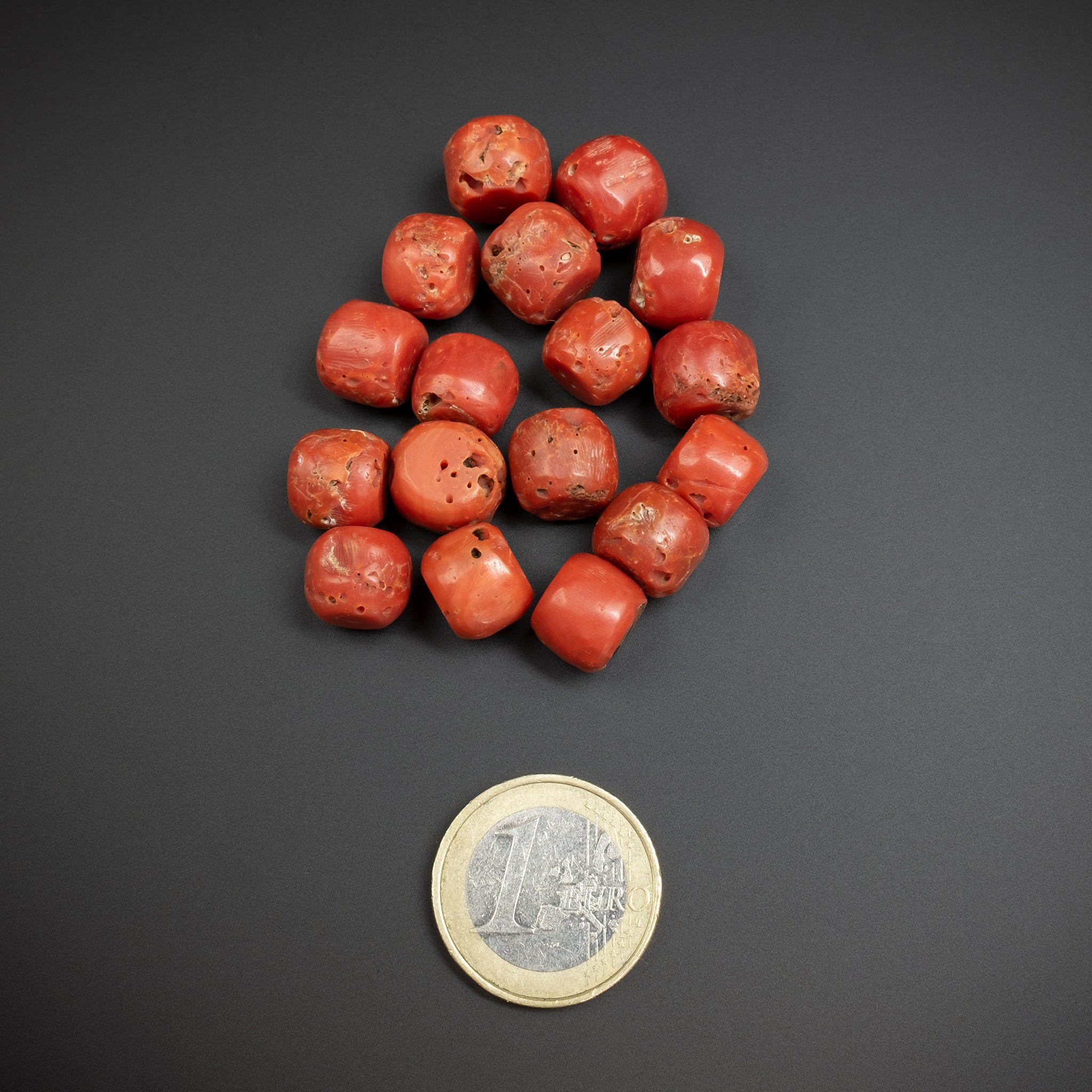 Old Large Mediterranean Coral Beads – 32.6g