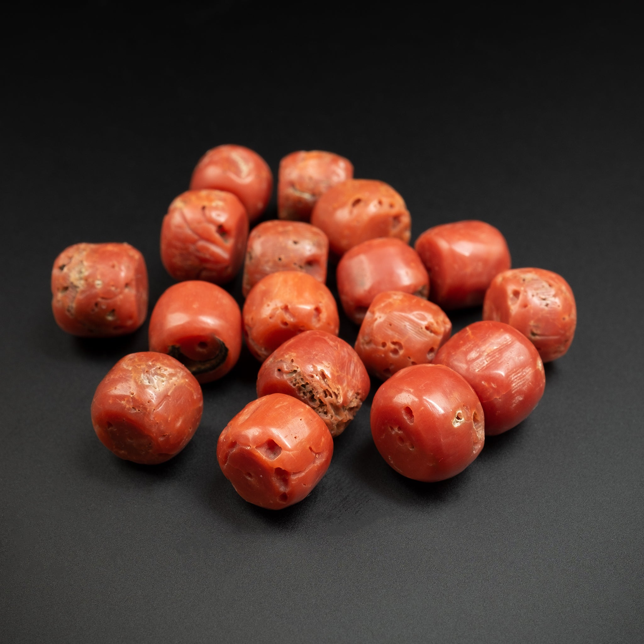 Old Large Mediterranean Coral Beads – 32.6g