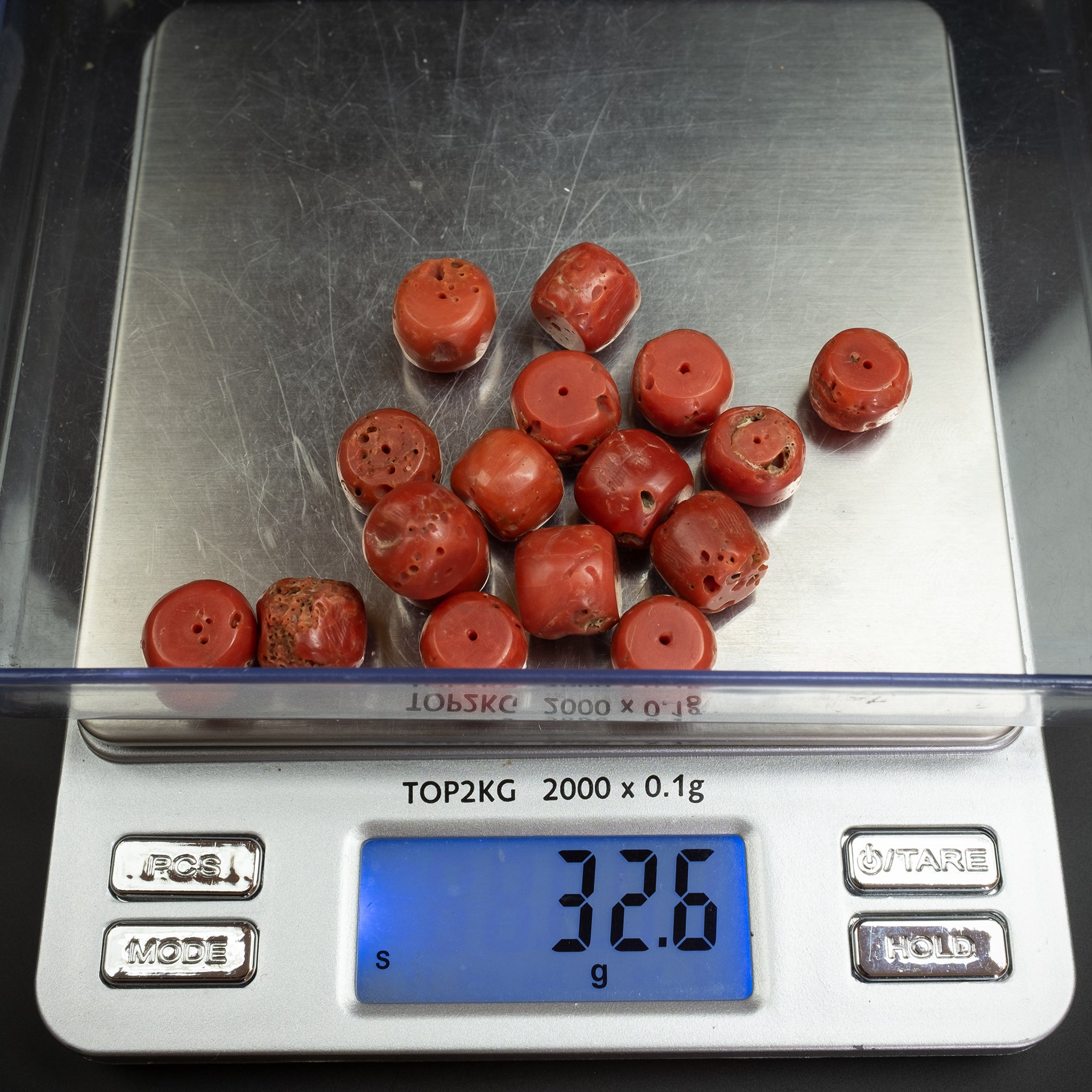 Old Large Mediterranean Coral Beads – 32.6g