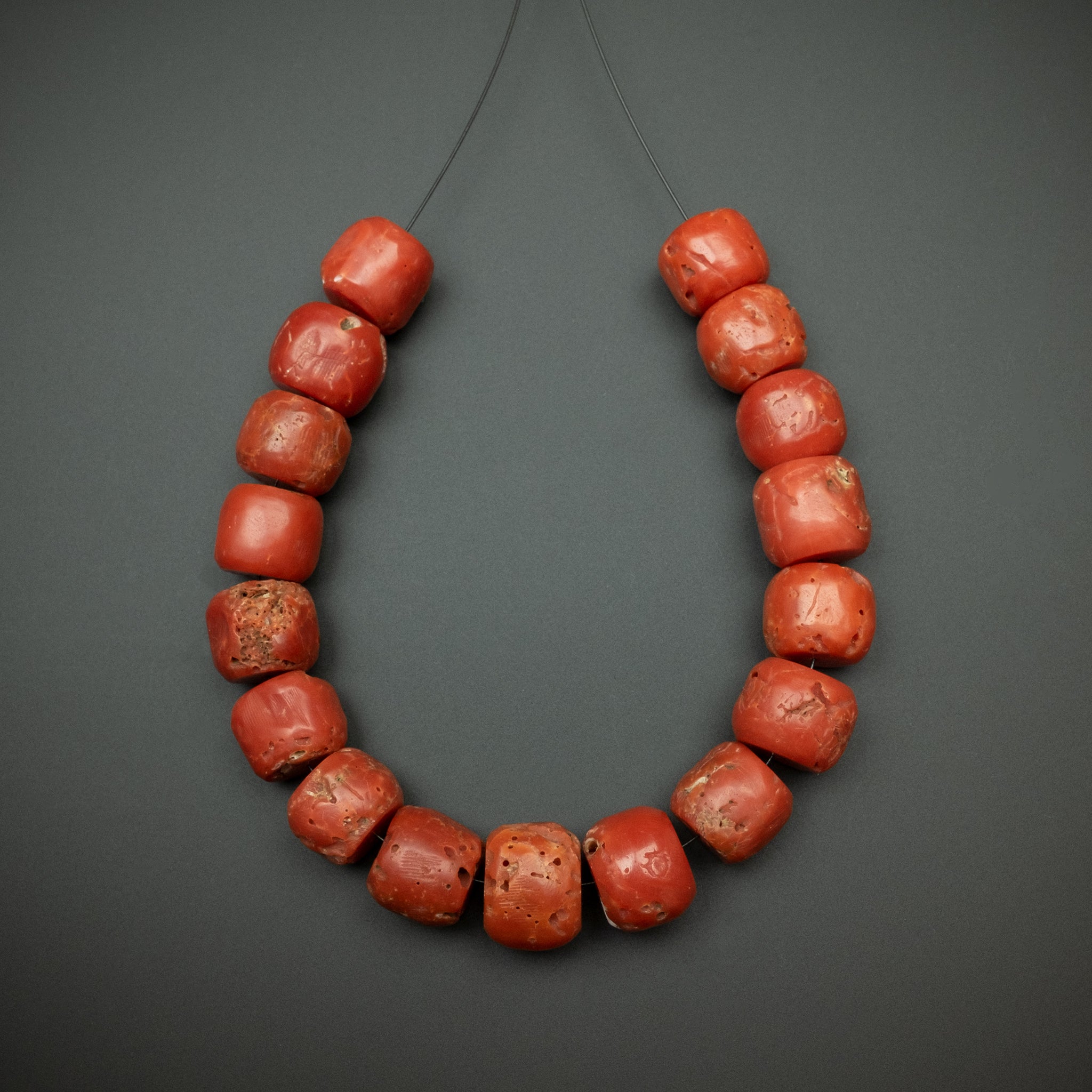 Old Large Mediterranean Coral Beads, Antique Coral Beads – 32.6 g - 珊瑚