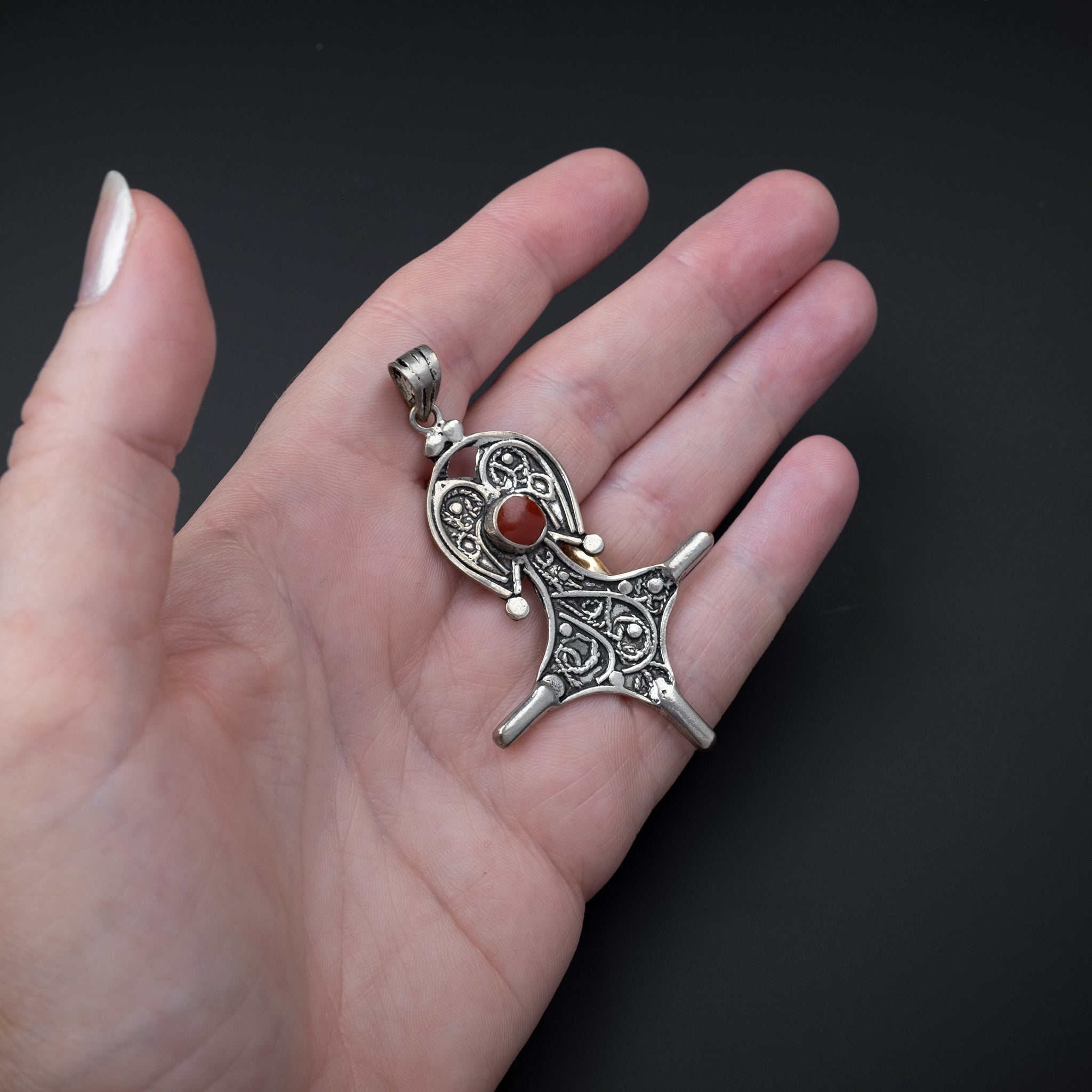 Stylised Silver Southern Cross Pendant from Guelmim, Morocco