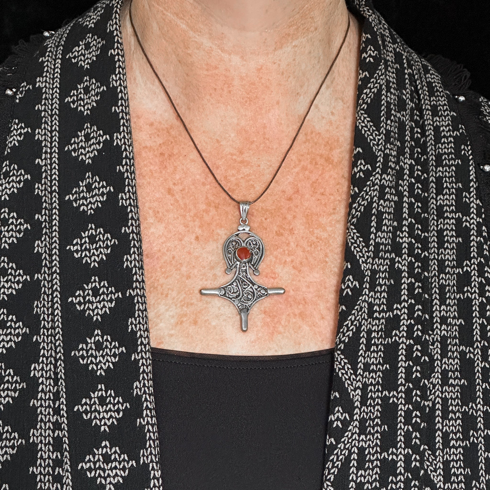 Stylised Silver Southern Cross Pendant from Guelmim, Morocco