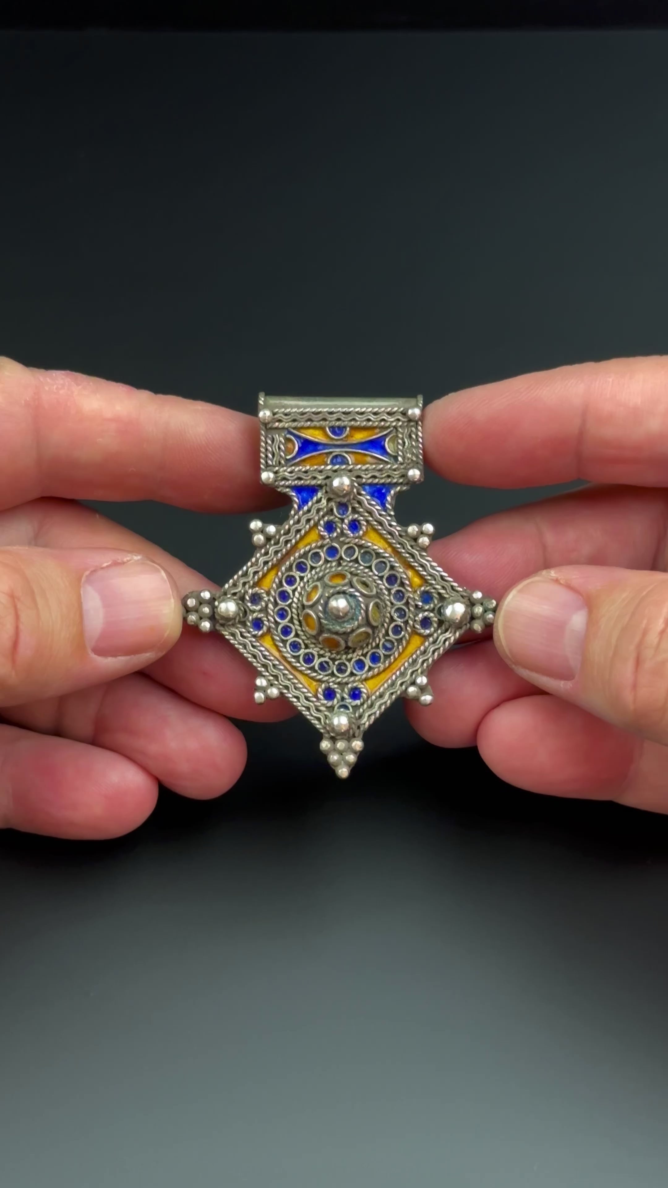 Vintage Moroccan Silver ‘Boghdad’ Cross Amulet Pendant
