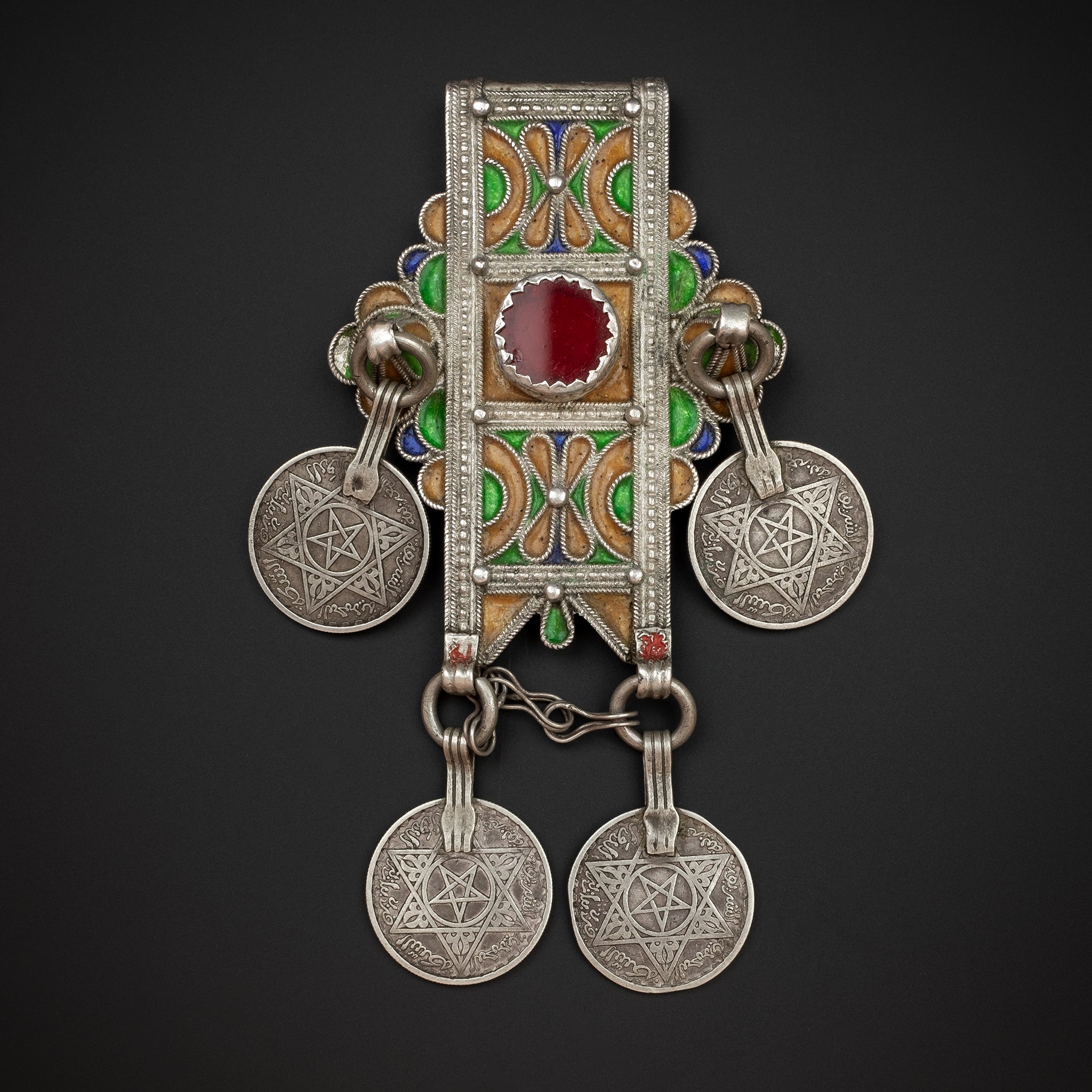 Mid-century Silver Hirz Amulet Pendant, Morocco