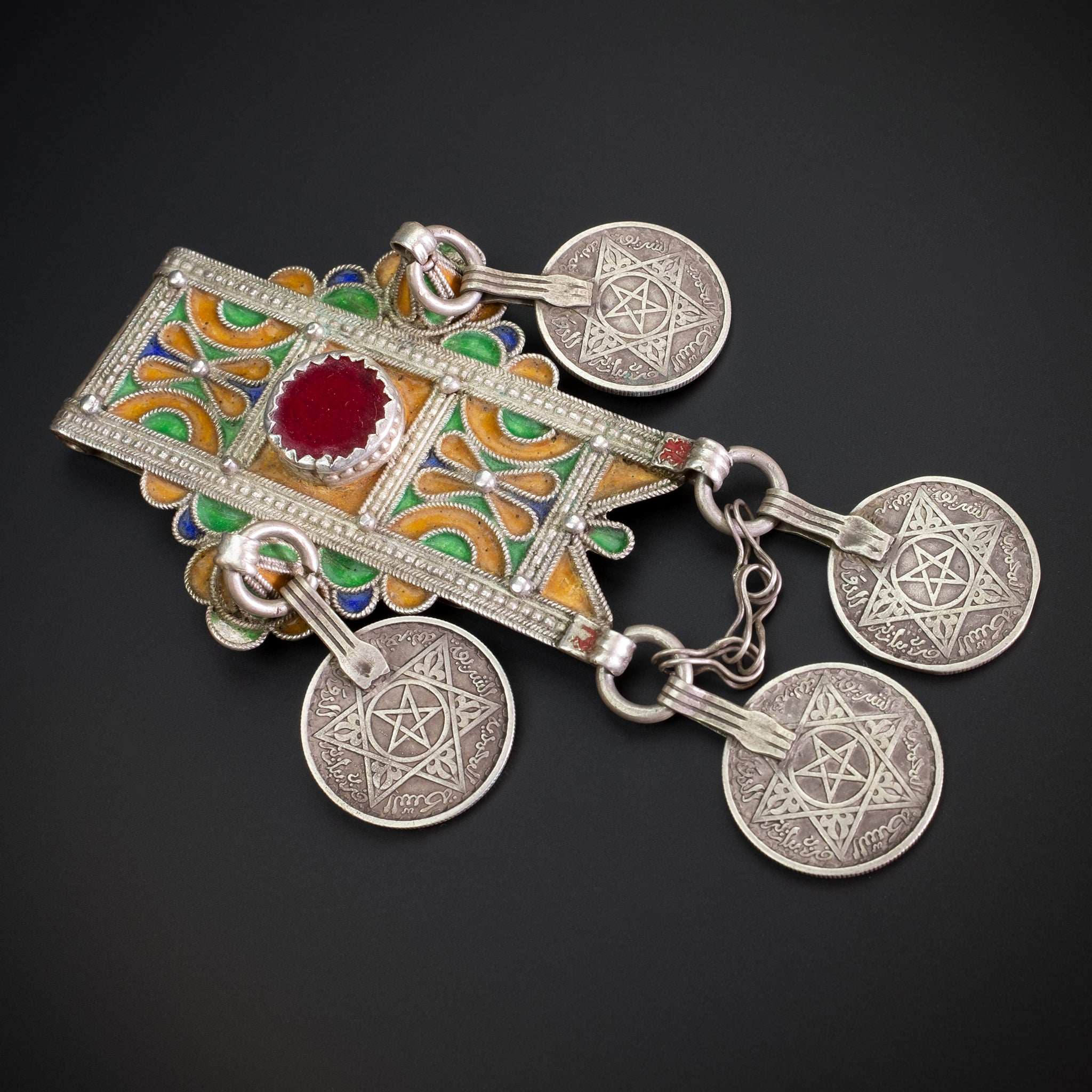 Mid-century Silver Hirz Amulet Pendant, Morocco