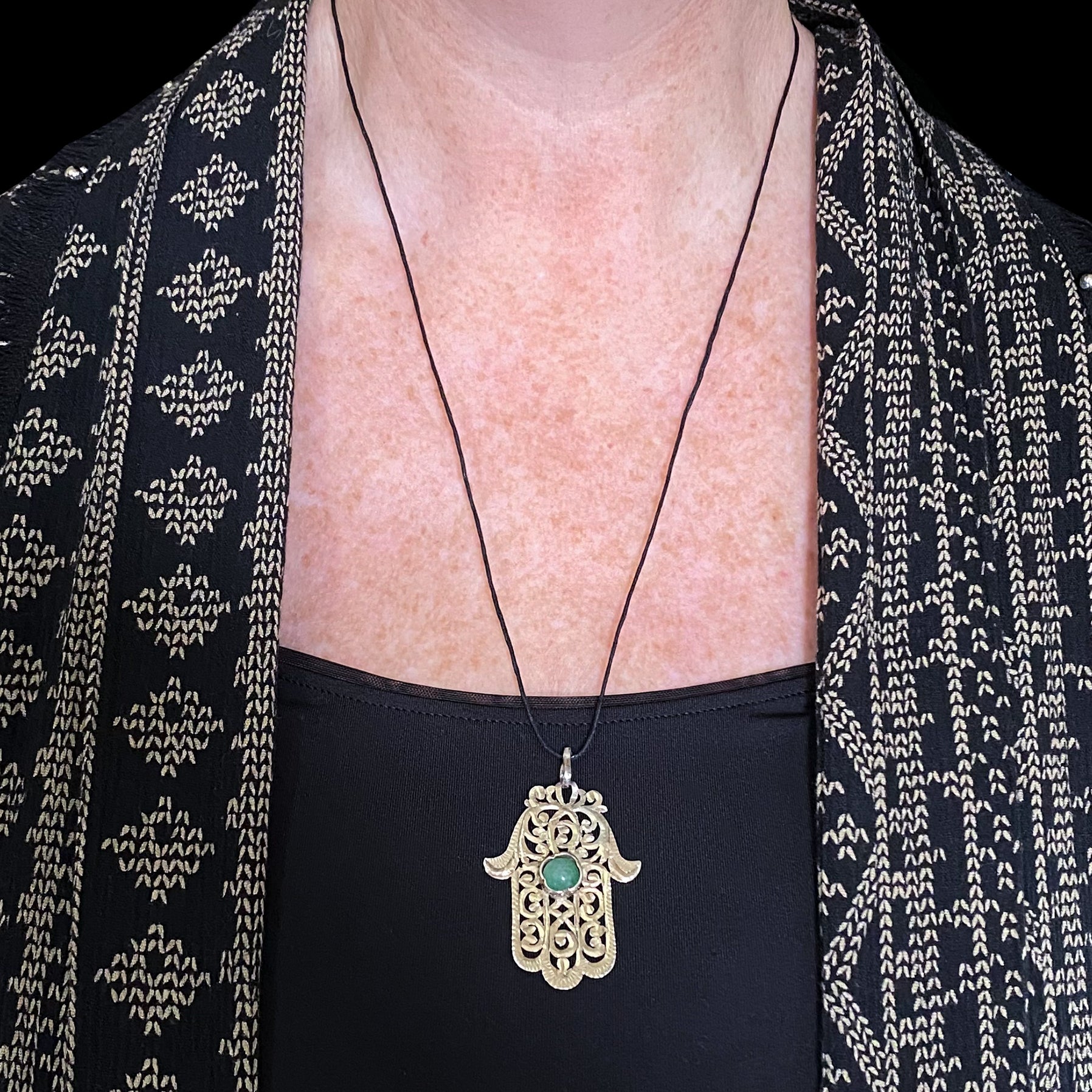 Vintage Moroccan Gilded Silver 'Hand of Fatima' Khamsa (Hamsa)