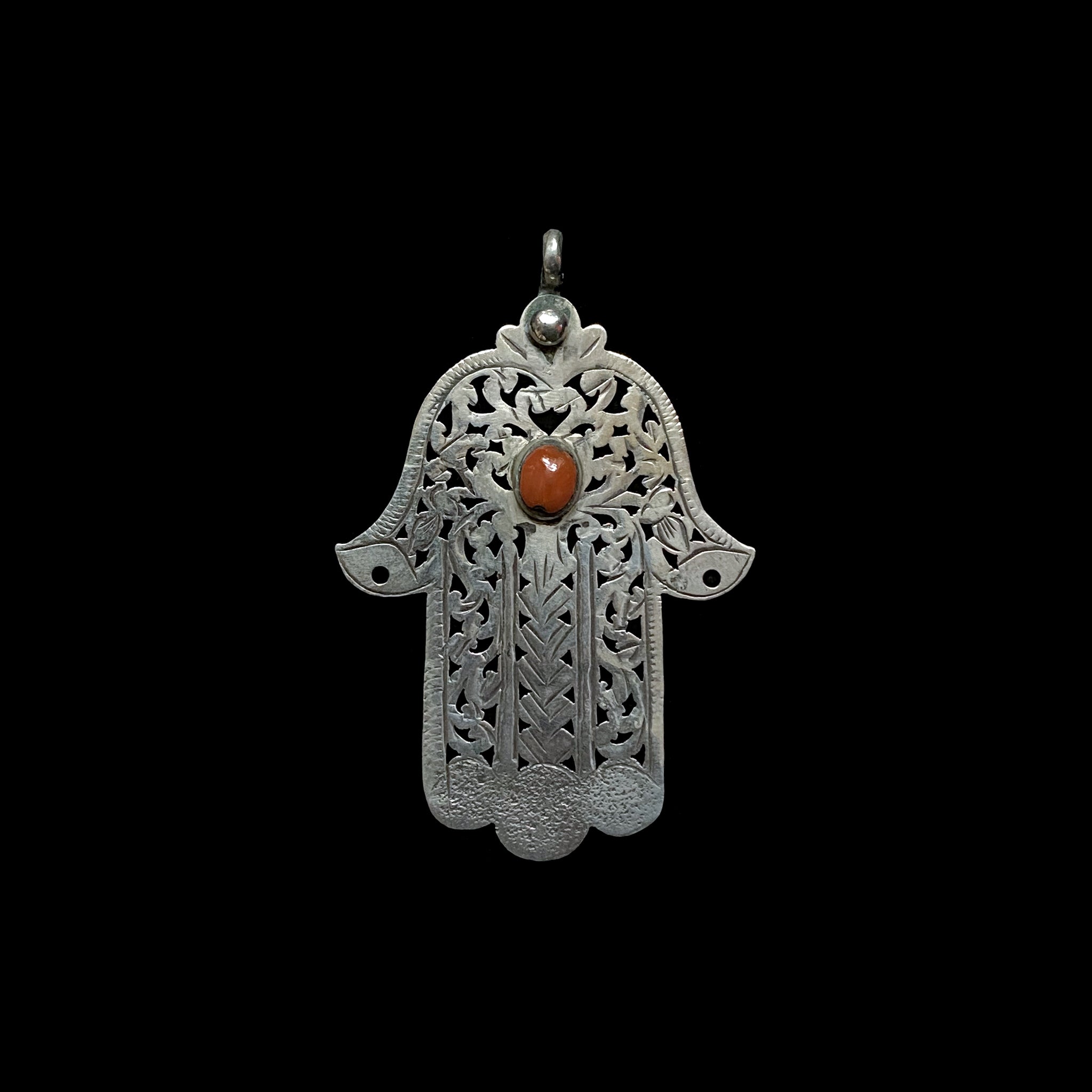 Vintage Silver Hamsa from Essaouira, Morocco
