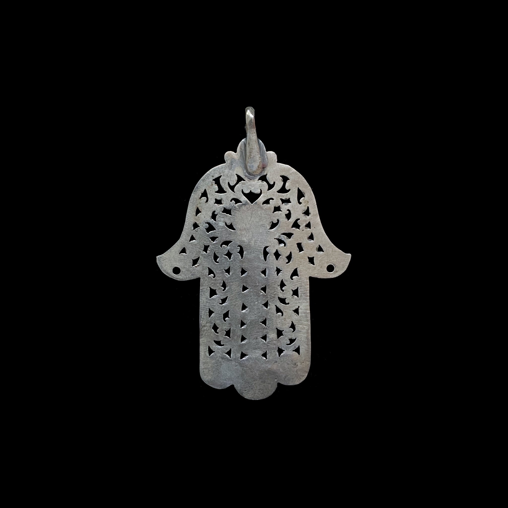 Vintage Silver Hamsa from Essaouira, Morocco