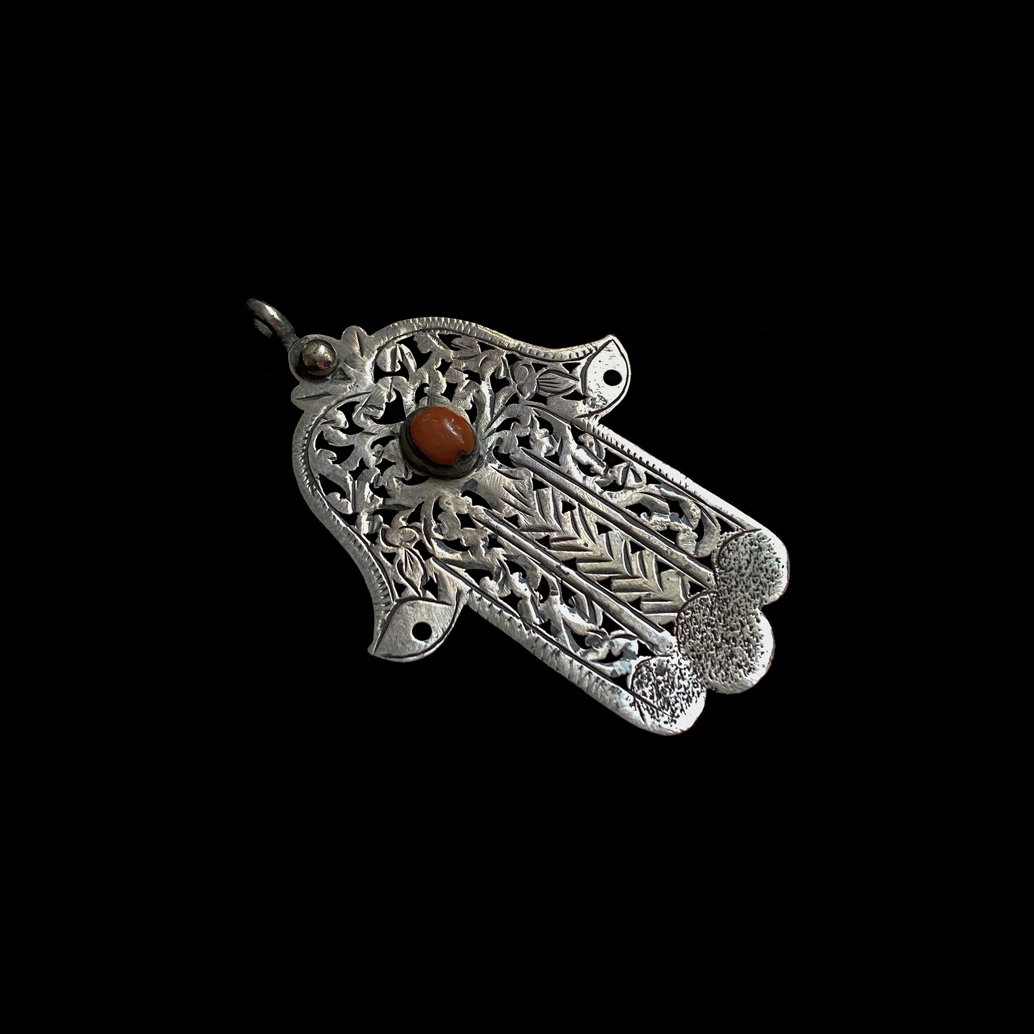 Vintage Silver Hamsa from Essaouira, Morocco