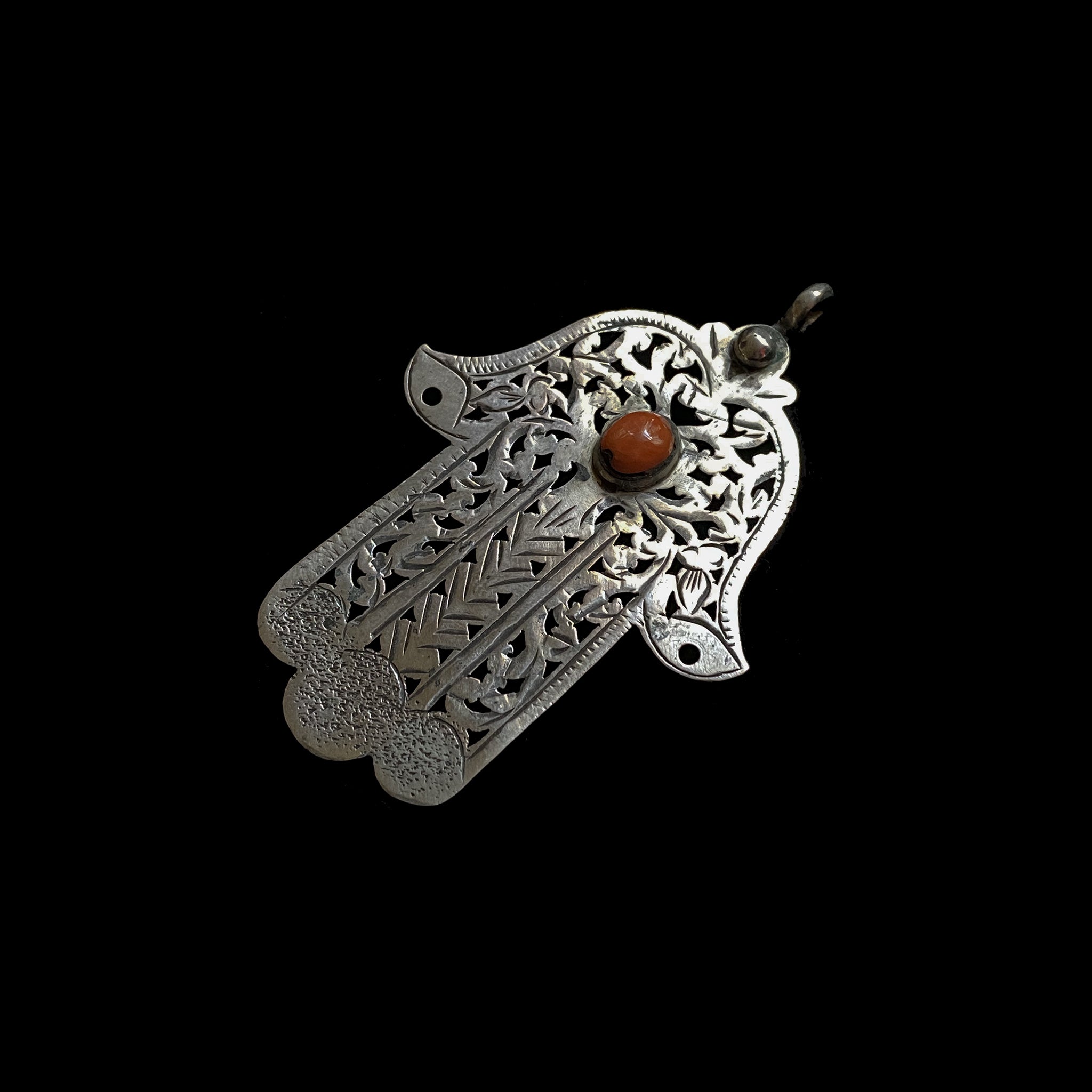 Vintage Silver Hamsa from Essaouira, Morocco