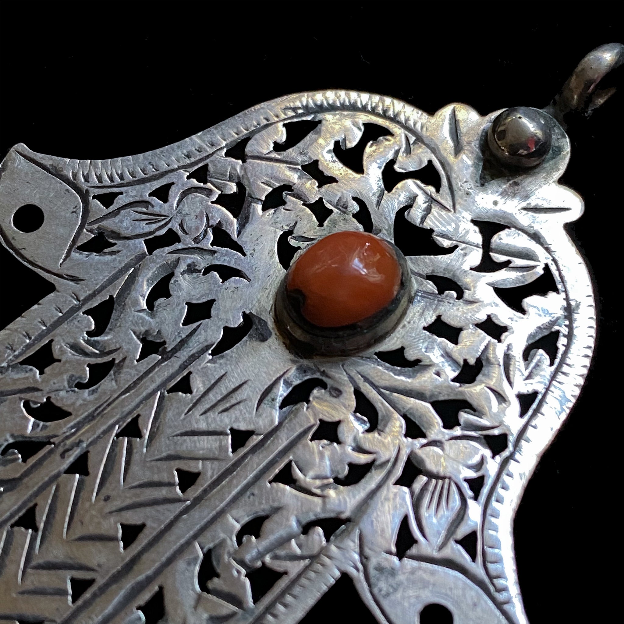 Vintage Silver Hamsa from Essaouira, Morocco