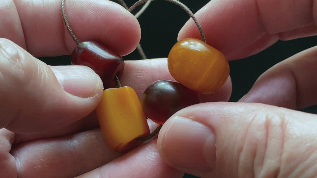 Old Resin faux Amber Beads | Vintage Ethnic Jewellery