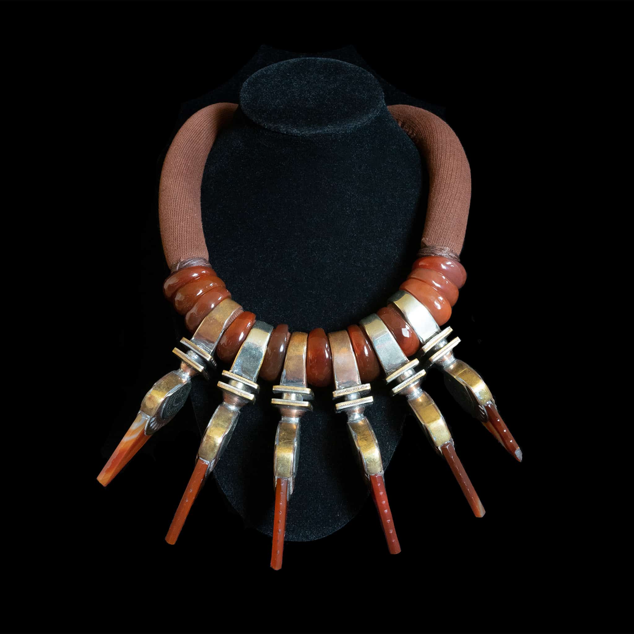 Moroccan Carnelian Designer Necklace by Faouzi Mghatete
