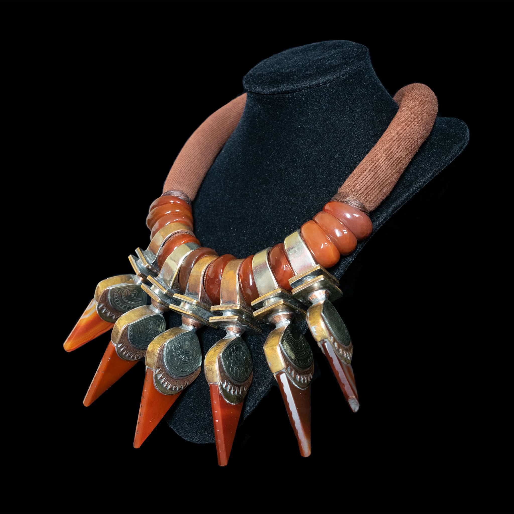 Moroccan Carnelian Designer Necklace by Faouzi Mghatete