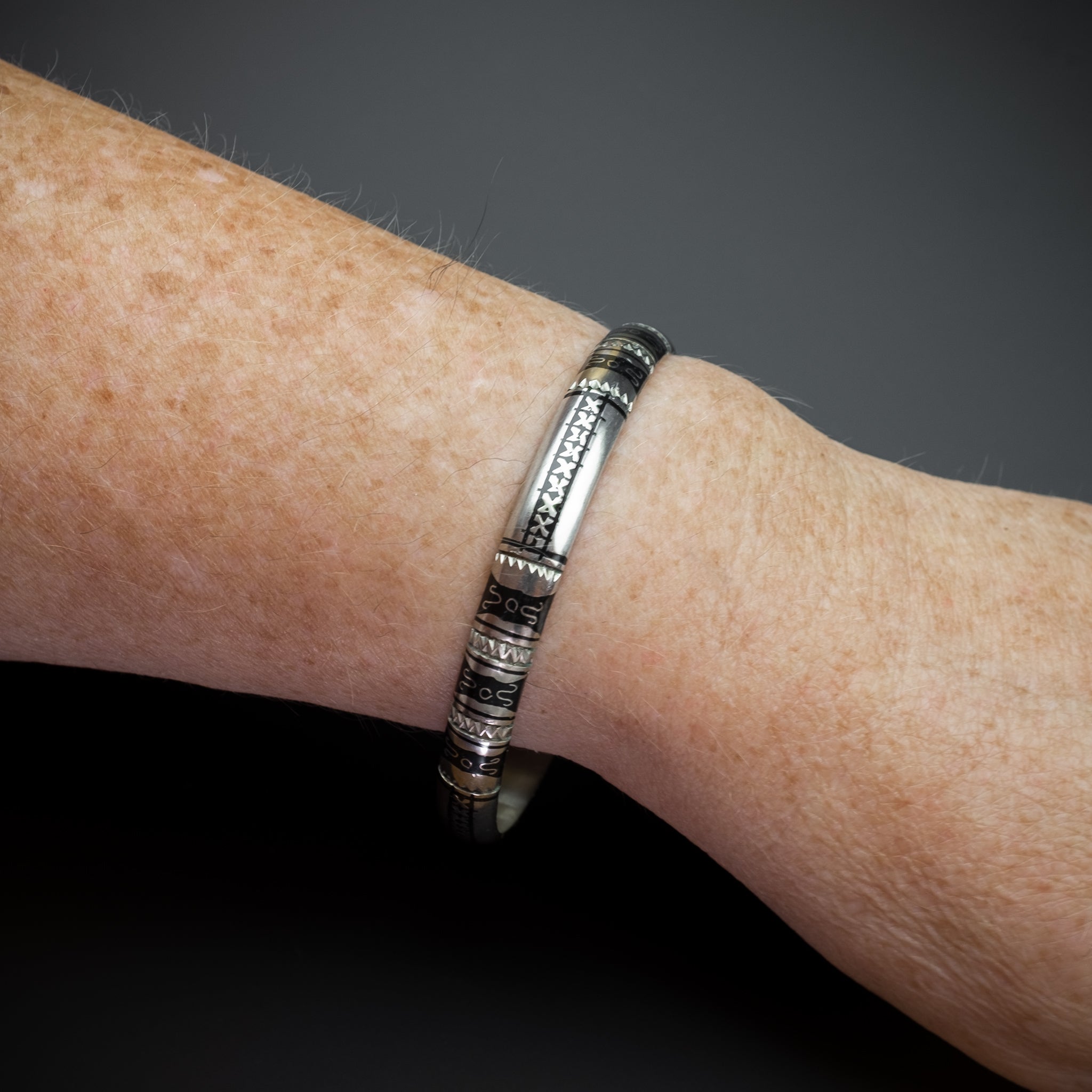 Silver Saharan bangle bracelet, Guelmim, Morocco