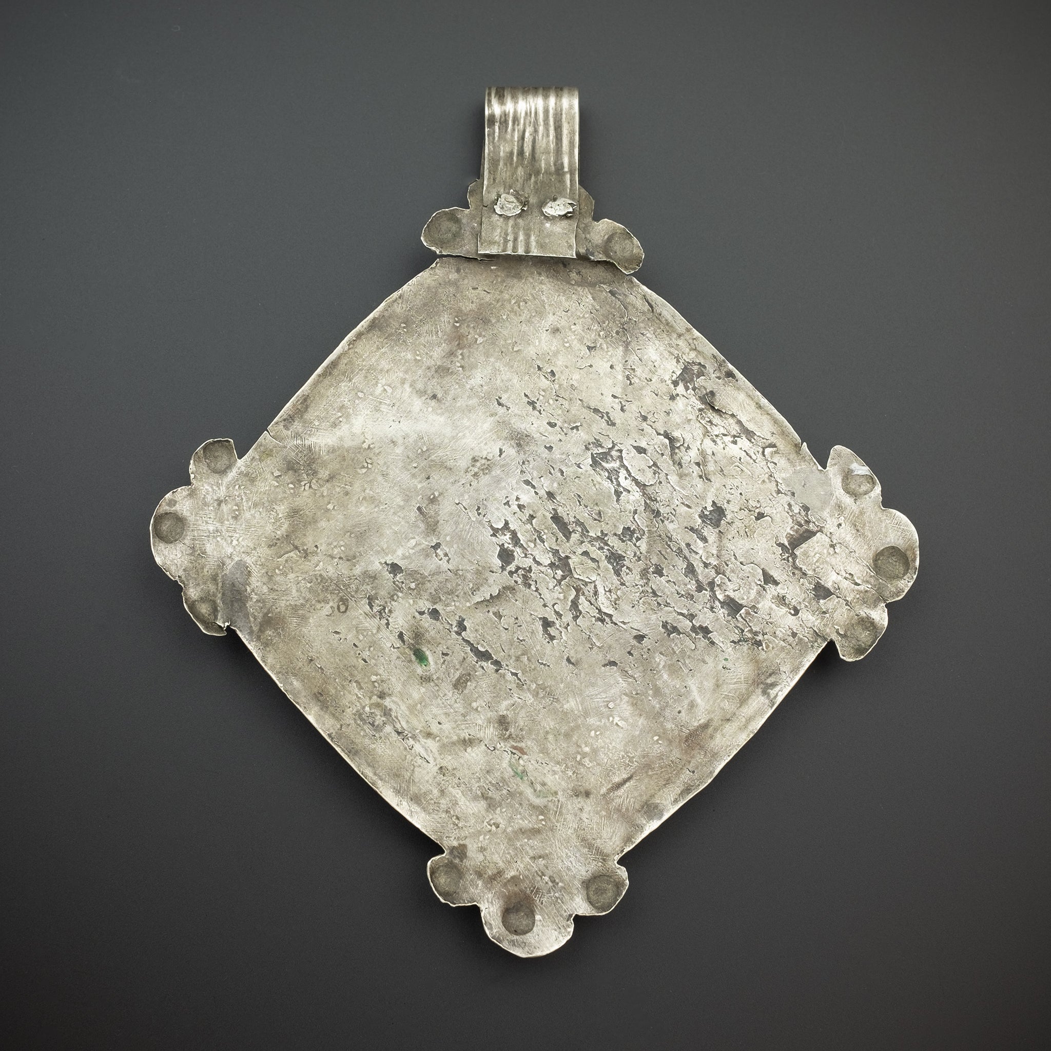 Large Silver Antique Niello Pendant, Ida ou Nadif, Morocco