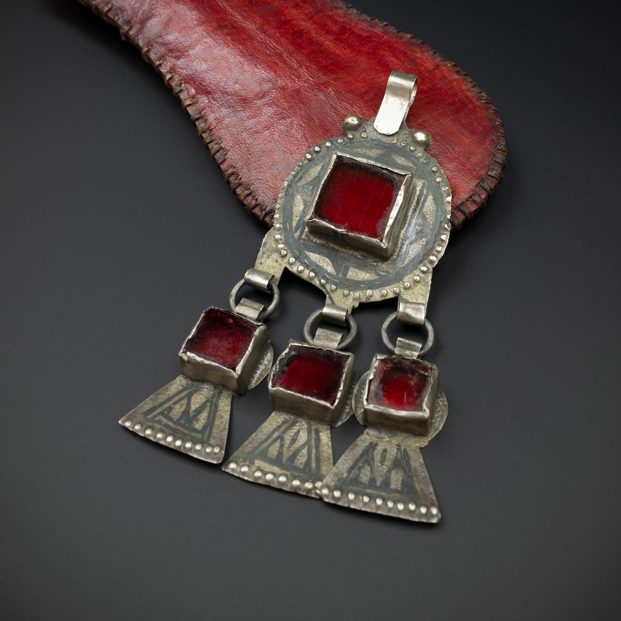 Vintage Silver Niello Pendant, Ida ou Nadif, Morocco