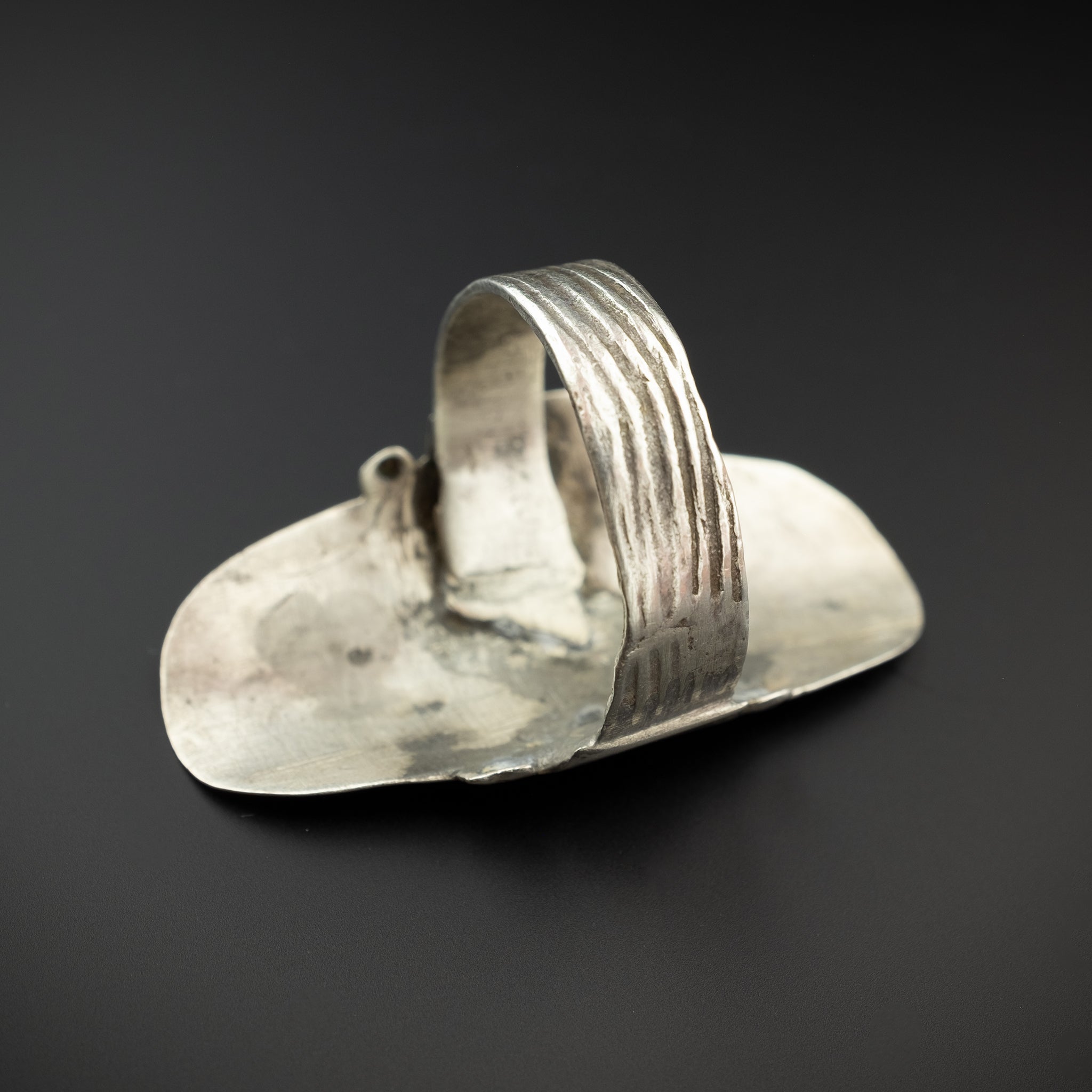 Vintage Silver Berber Shield Ring, Ida ou Nadif, Morocco