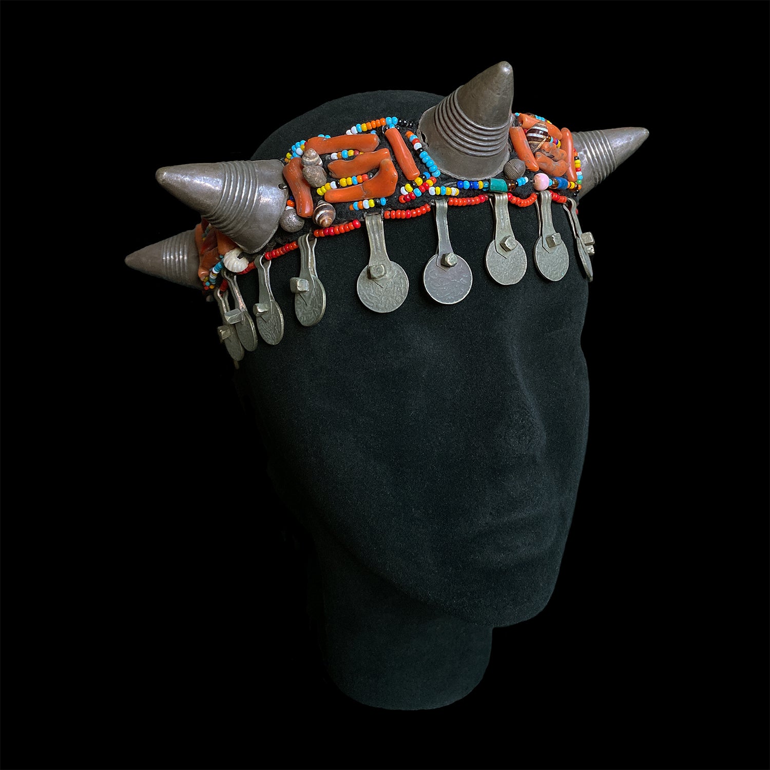 Rare antique tribal headdress from Aït Baamrane, Morocco