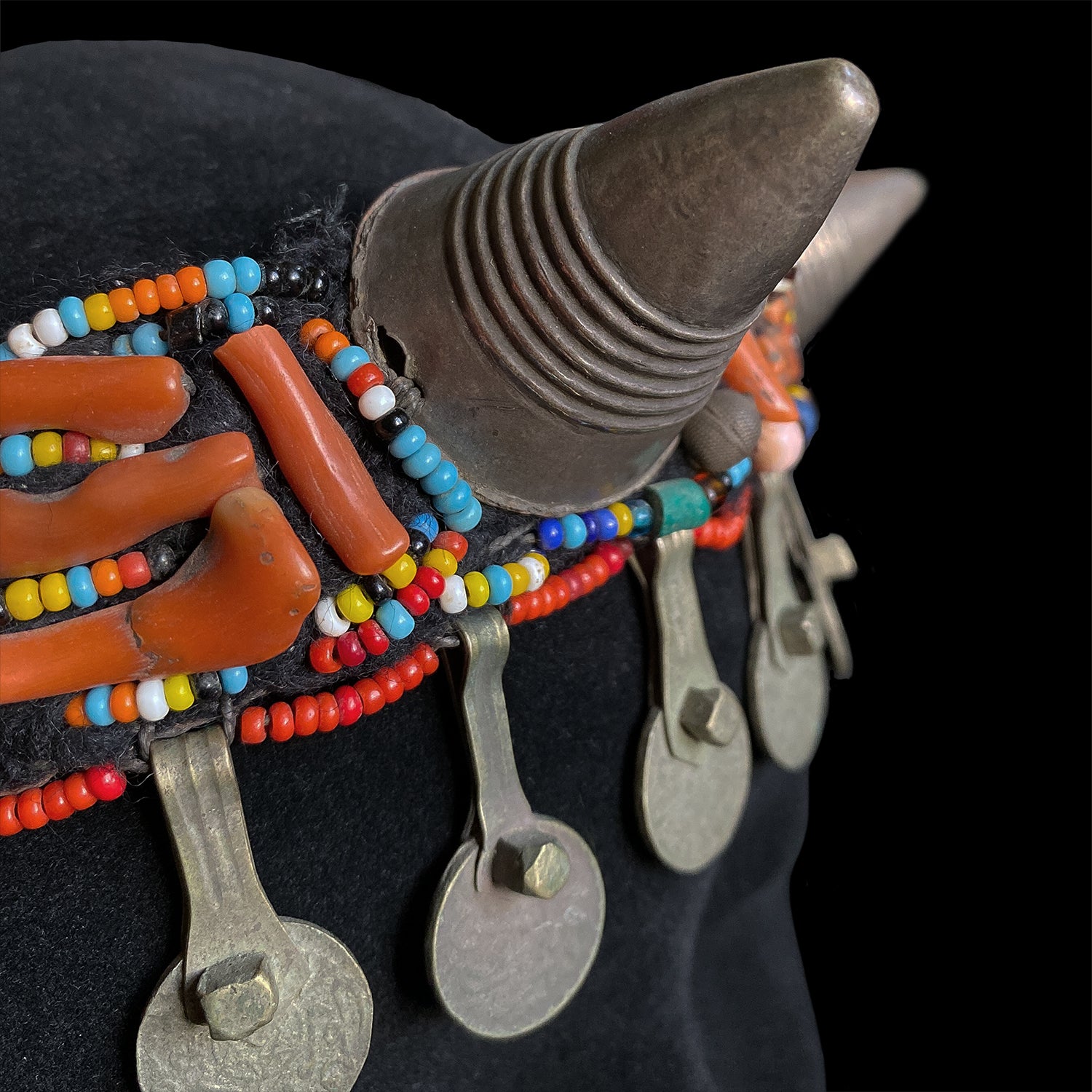 Rare antique tribal headdress from Aït Baamrane, Morocco