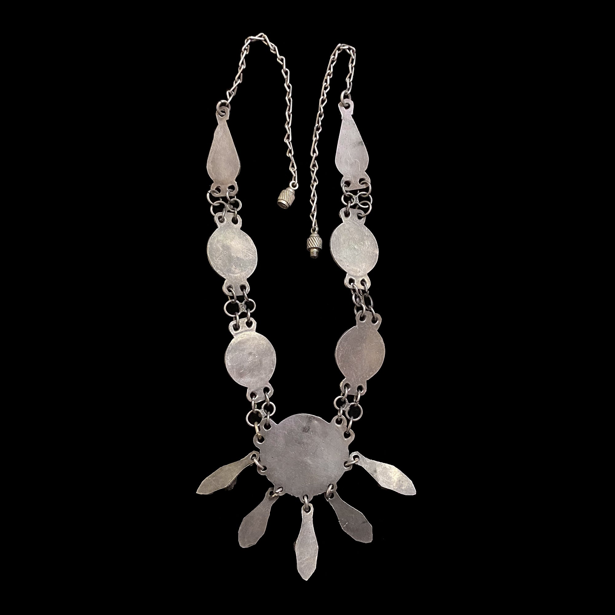 Vintage Silver and Coral Kabyle Necklace, Northern Algeria