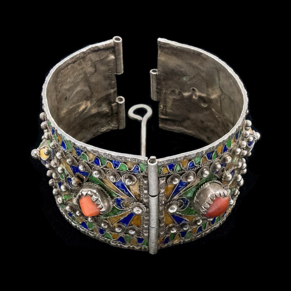 Berber Jewellery | Vintage enamelled bracelet from Kabylie, Algeria