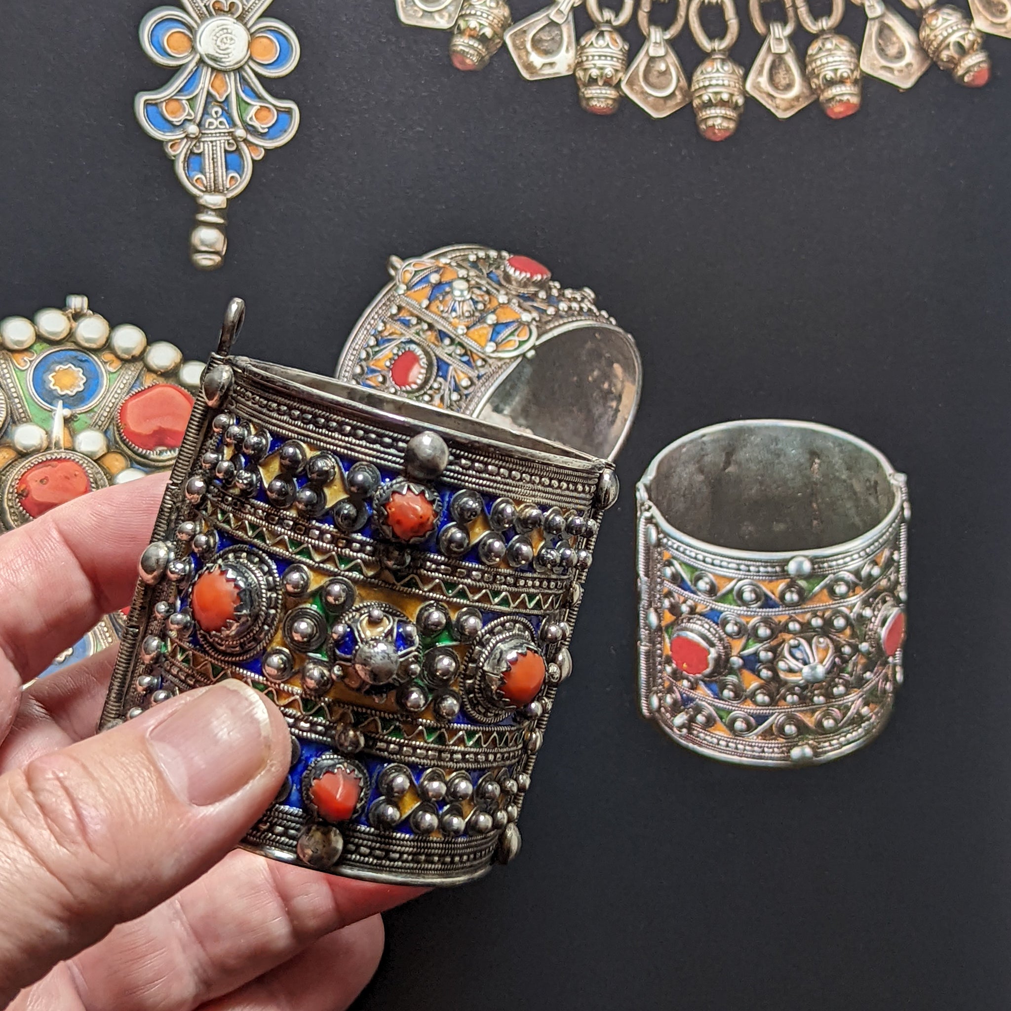 Vintage Silber Kabyle Armband, Kabylie Schmuck, Algerischer Schmuck