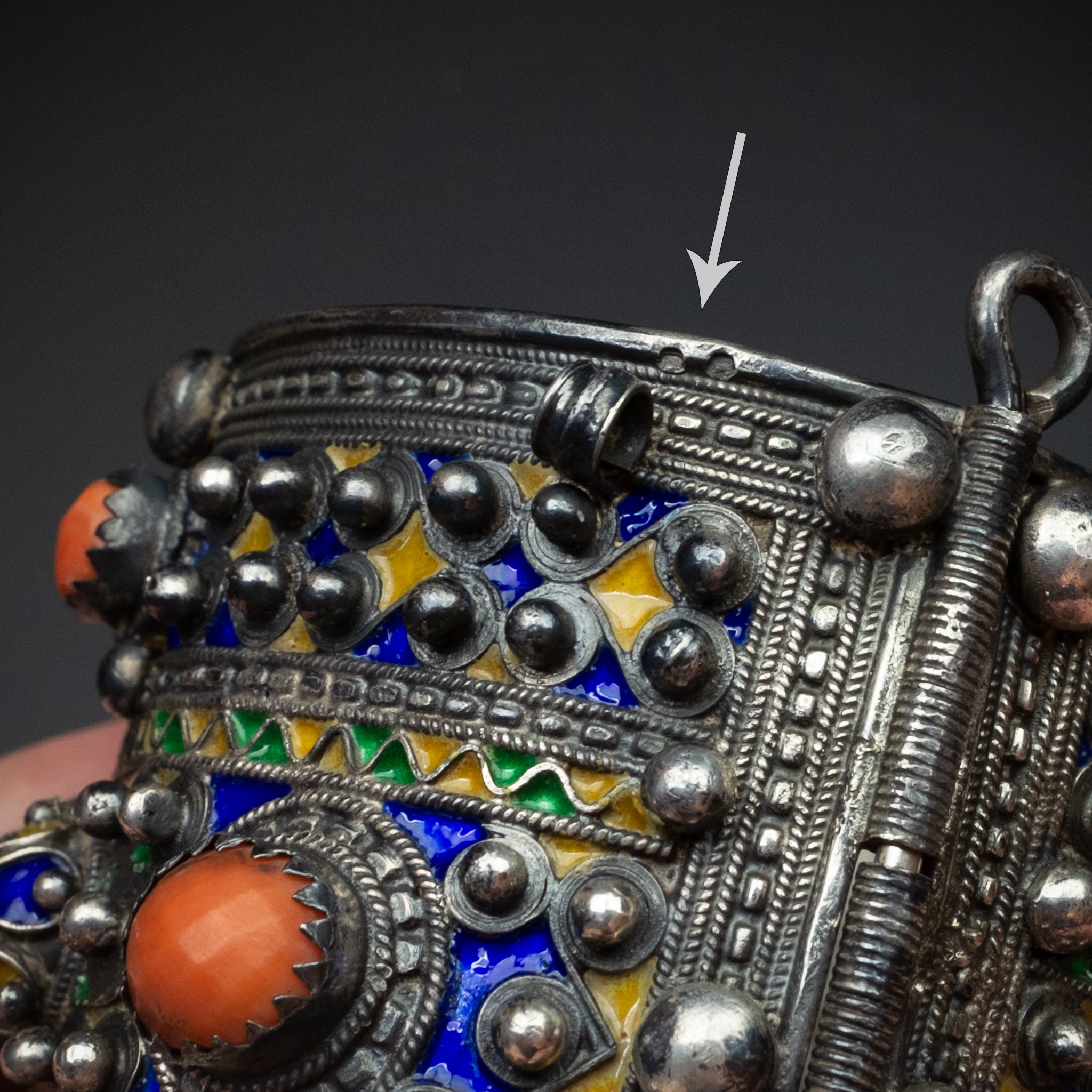 Hallmarks - Vintage Silver Kabyle Bracelet, Kabylie Jewelry, Algerian Jewellery