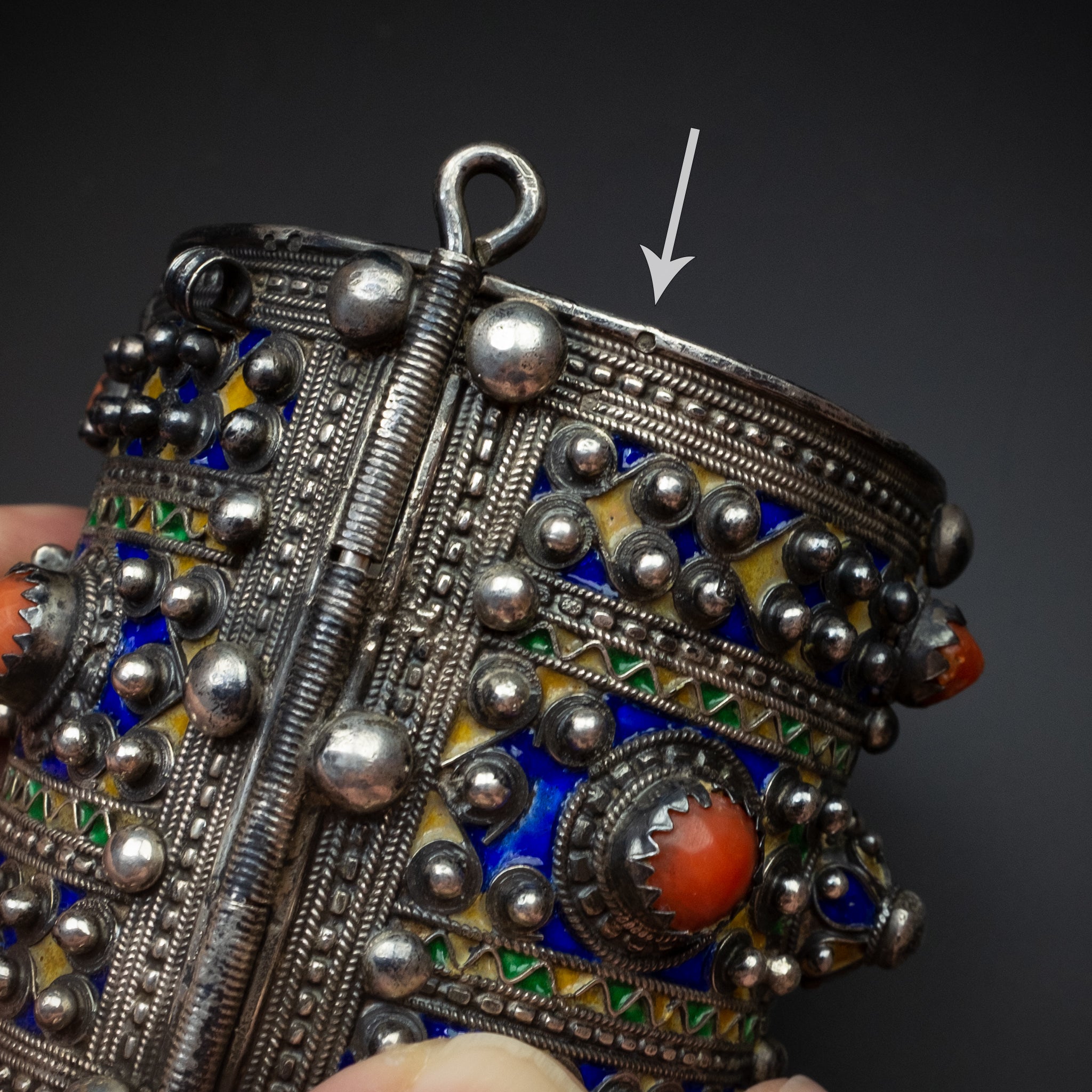 Hallmark - Vintage Silver Kabyle Bracelet, Kabylie Jewelry, Algerian Jewellery