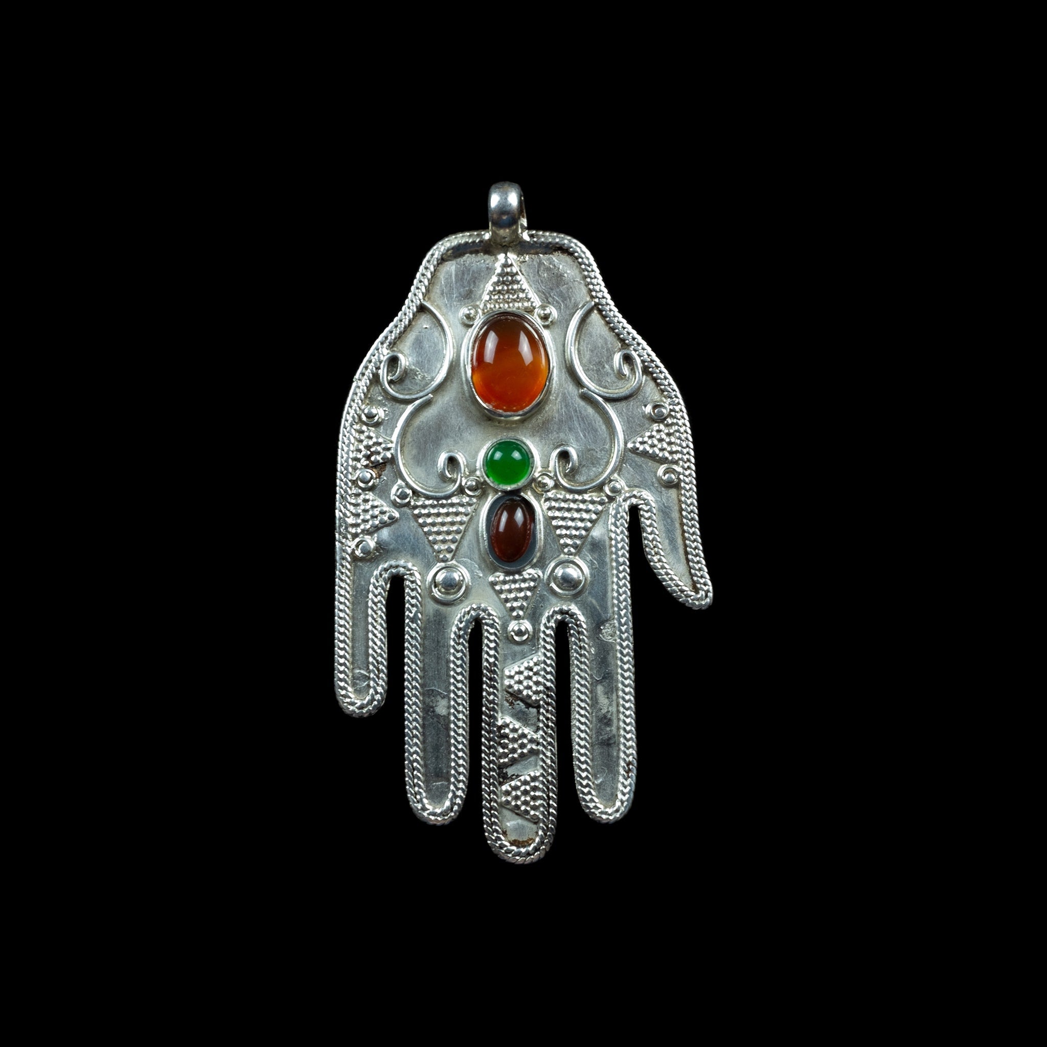Silver Hamsa made in Kazakhstan | Vintage Ethnic Jewellery